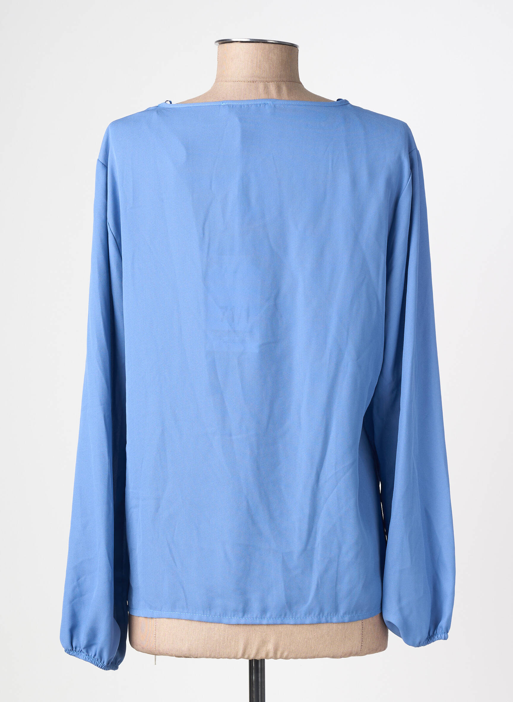 Blouse manches longues manches longues bleu MARYLEY femme