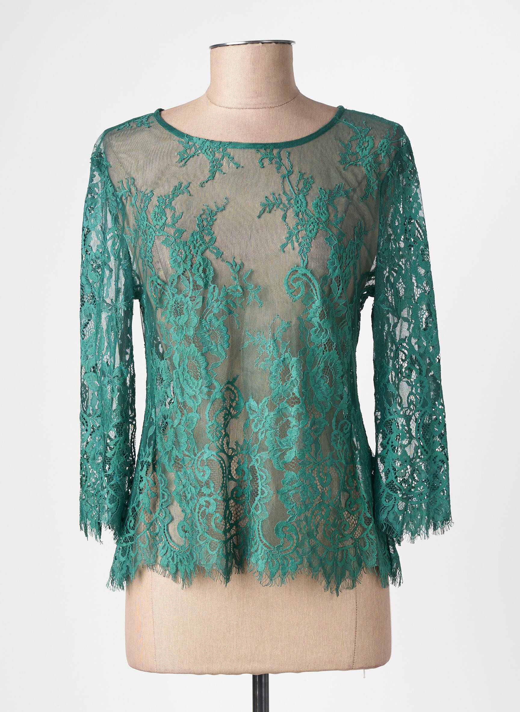 Top stretch manches 3/4 vert MARYLEY femme