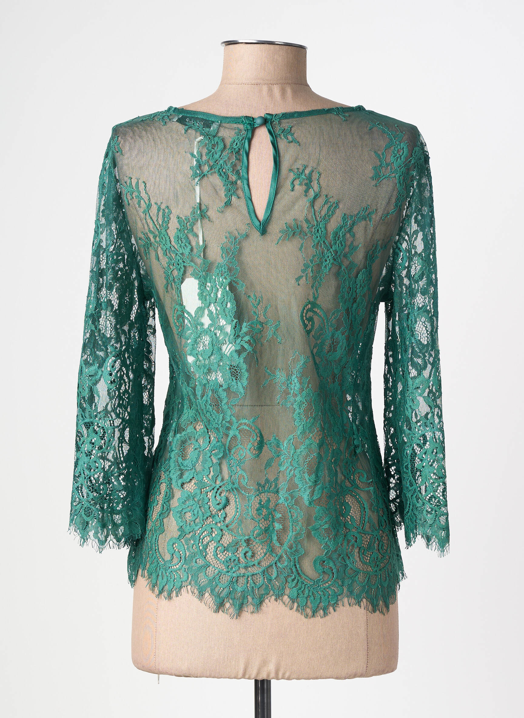 Top stretch manches 3/4 vert MARYLEY femme