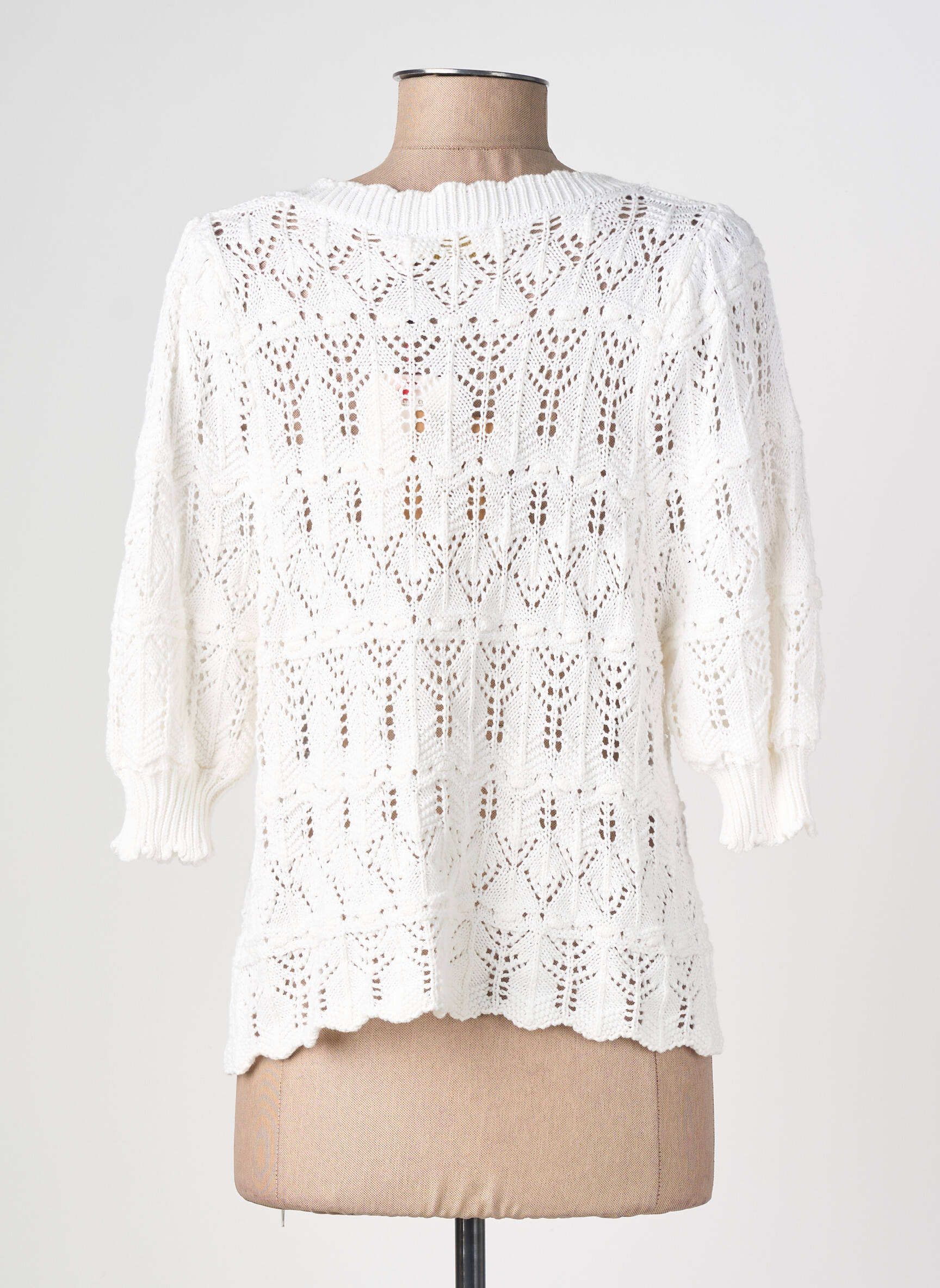 Gilet manches courtes coupe cintrée blanc LA PETITE ETOILE femme