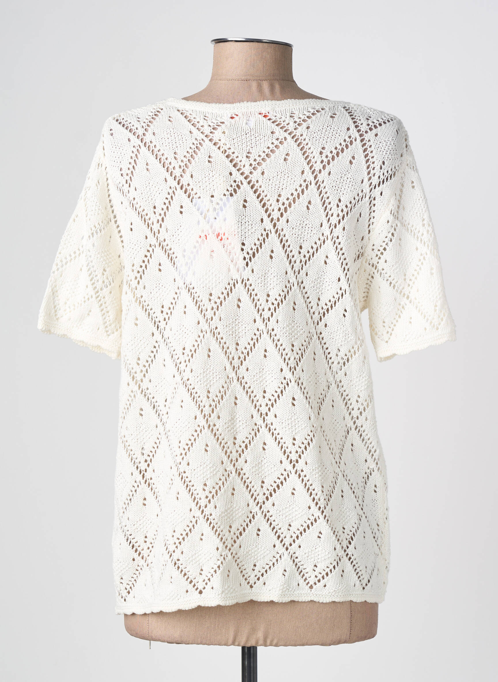 Gilet manches courtes coupe cintrée beige EMILIE.K femme