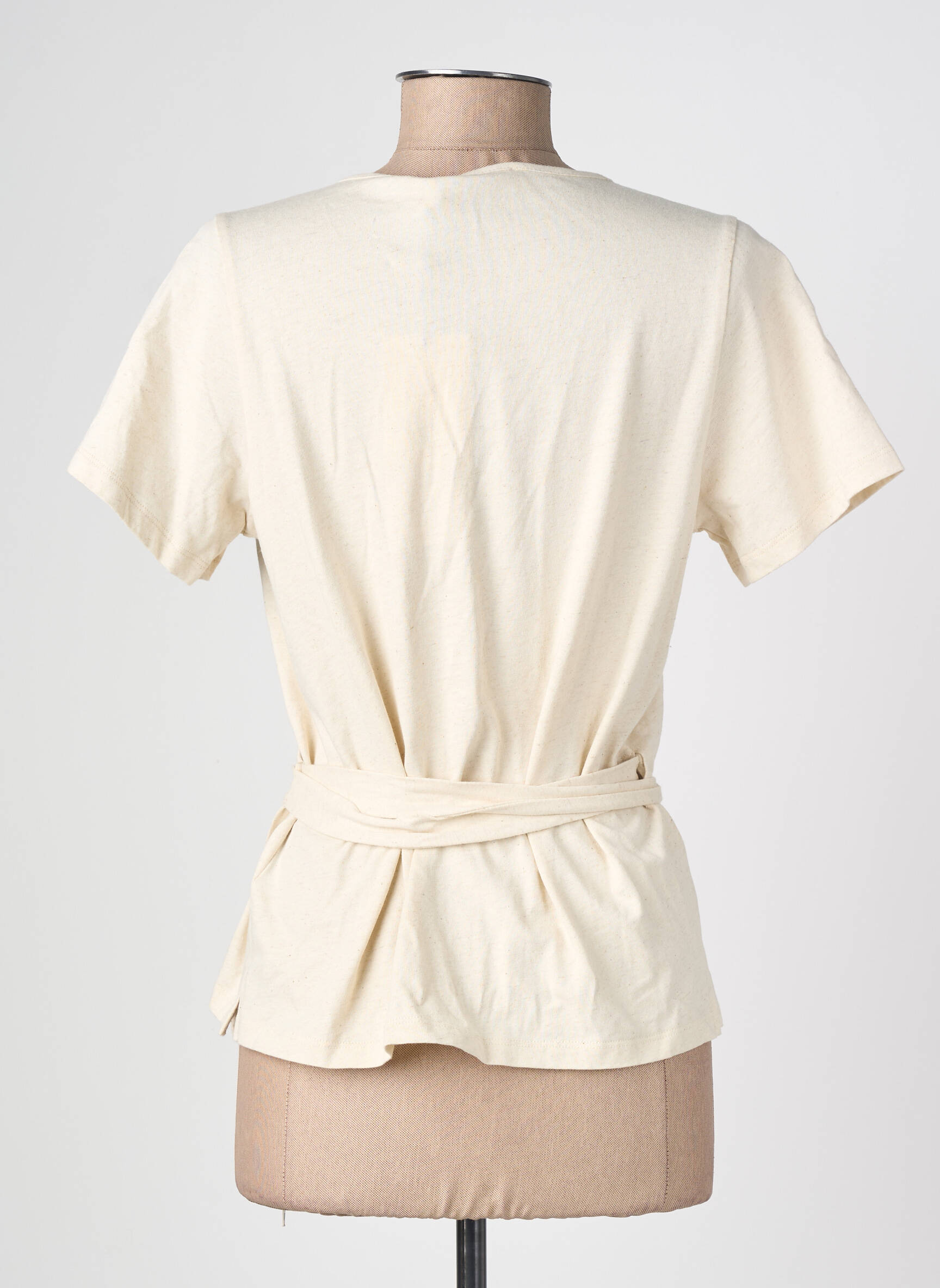 T-shirt stretch manches courtes beige LA PETITE ETOILE femme