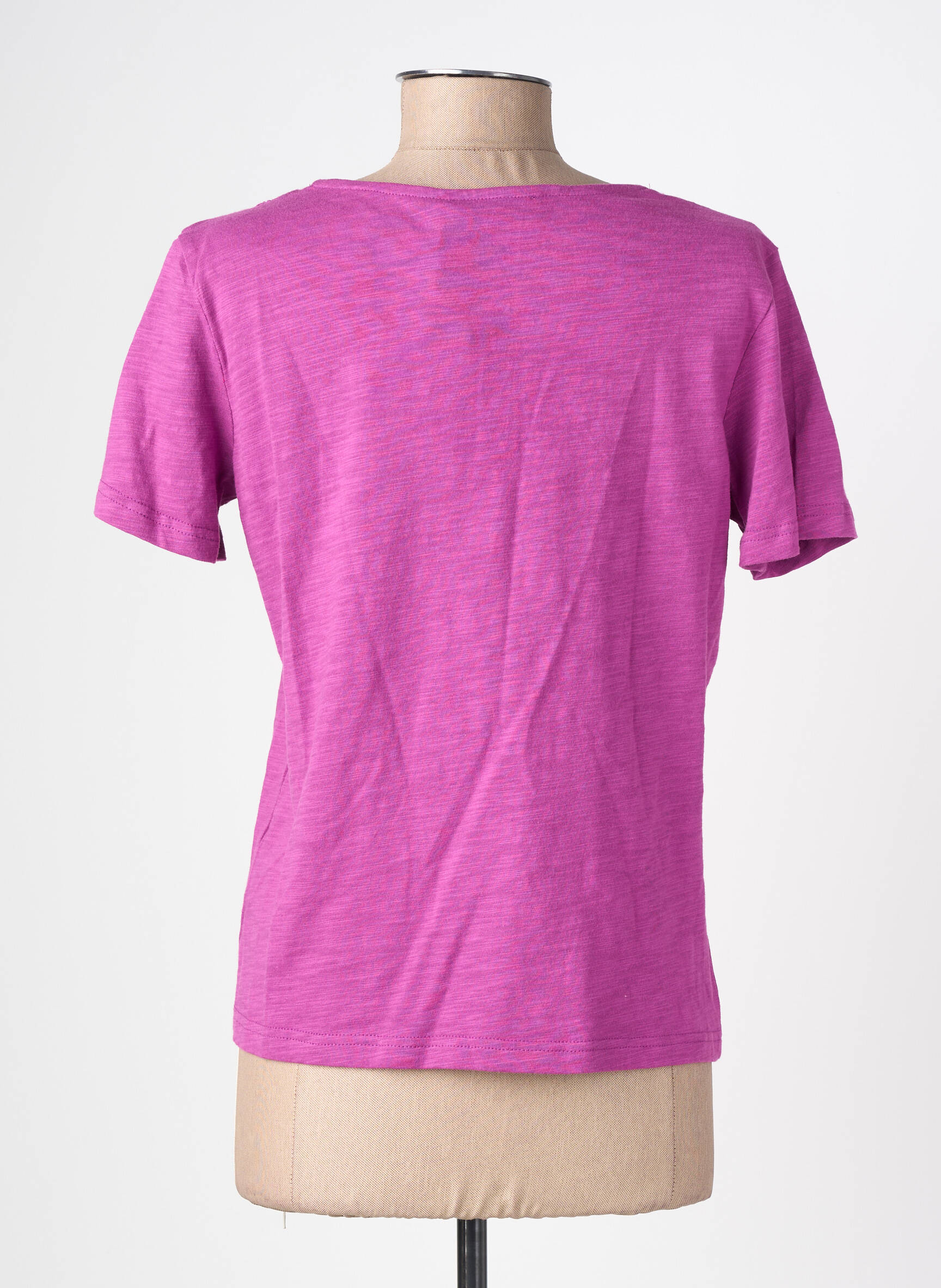 T-shirt col v manches courtes violet LA PETITE ETOILE femme