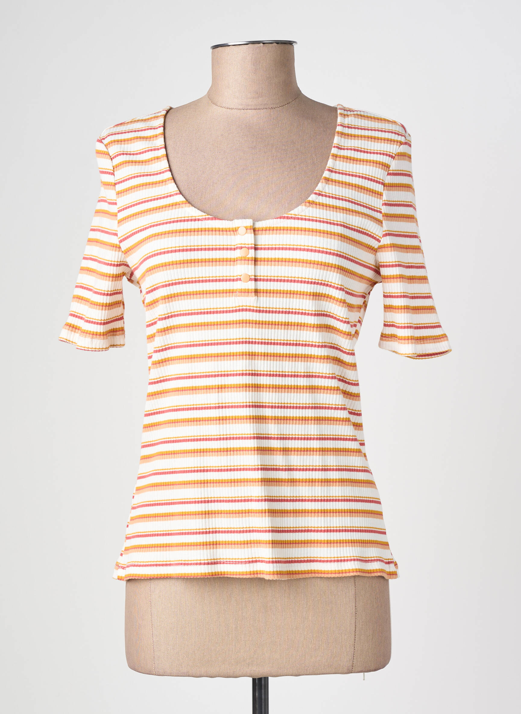 T-shirt stretch manches courtes orange ARTLOVE femme