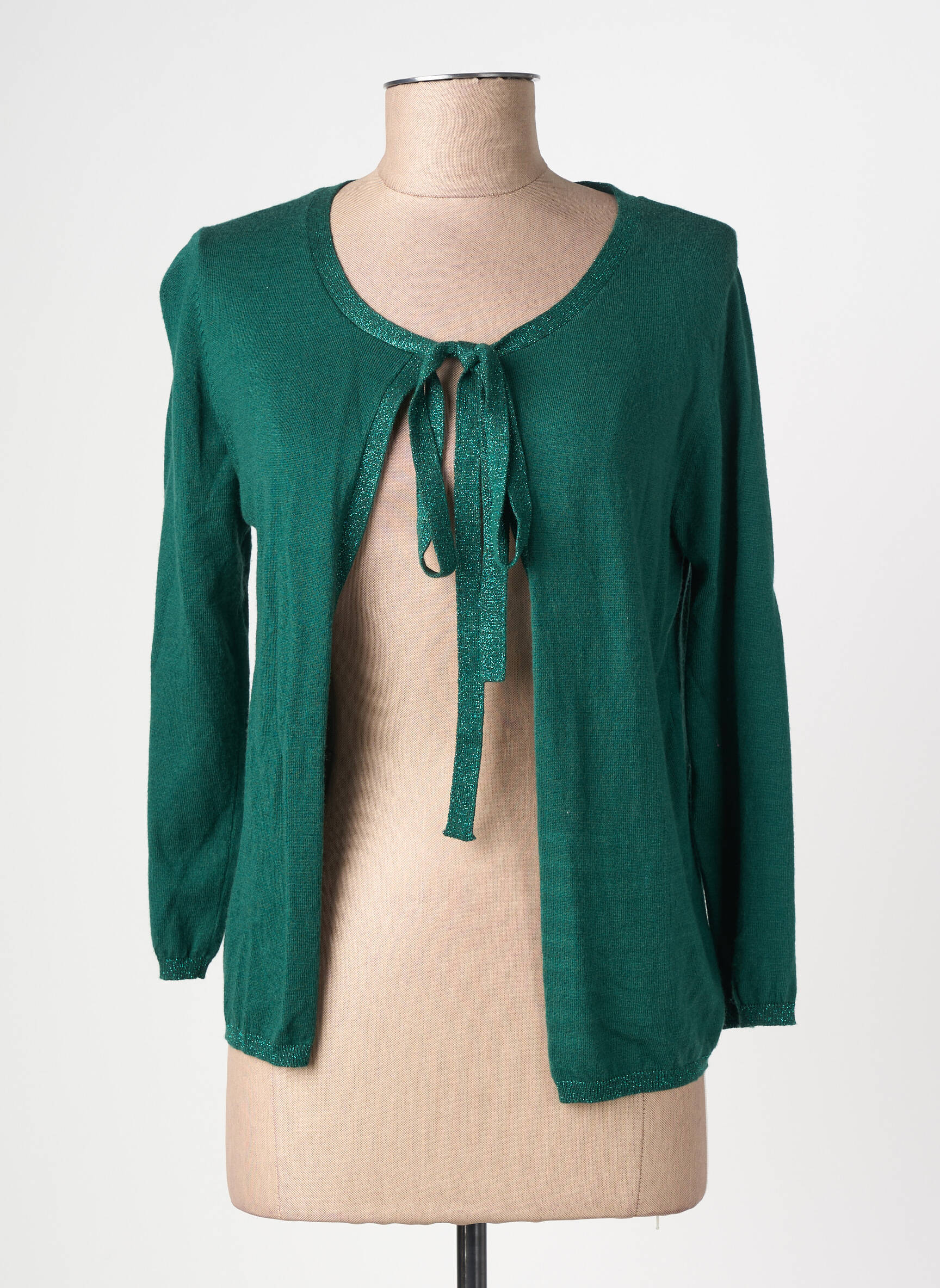 Gilet manches longues manches 3/4 vert LA PETITE ETOILE femme