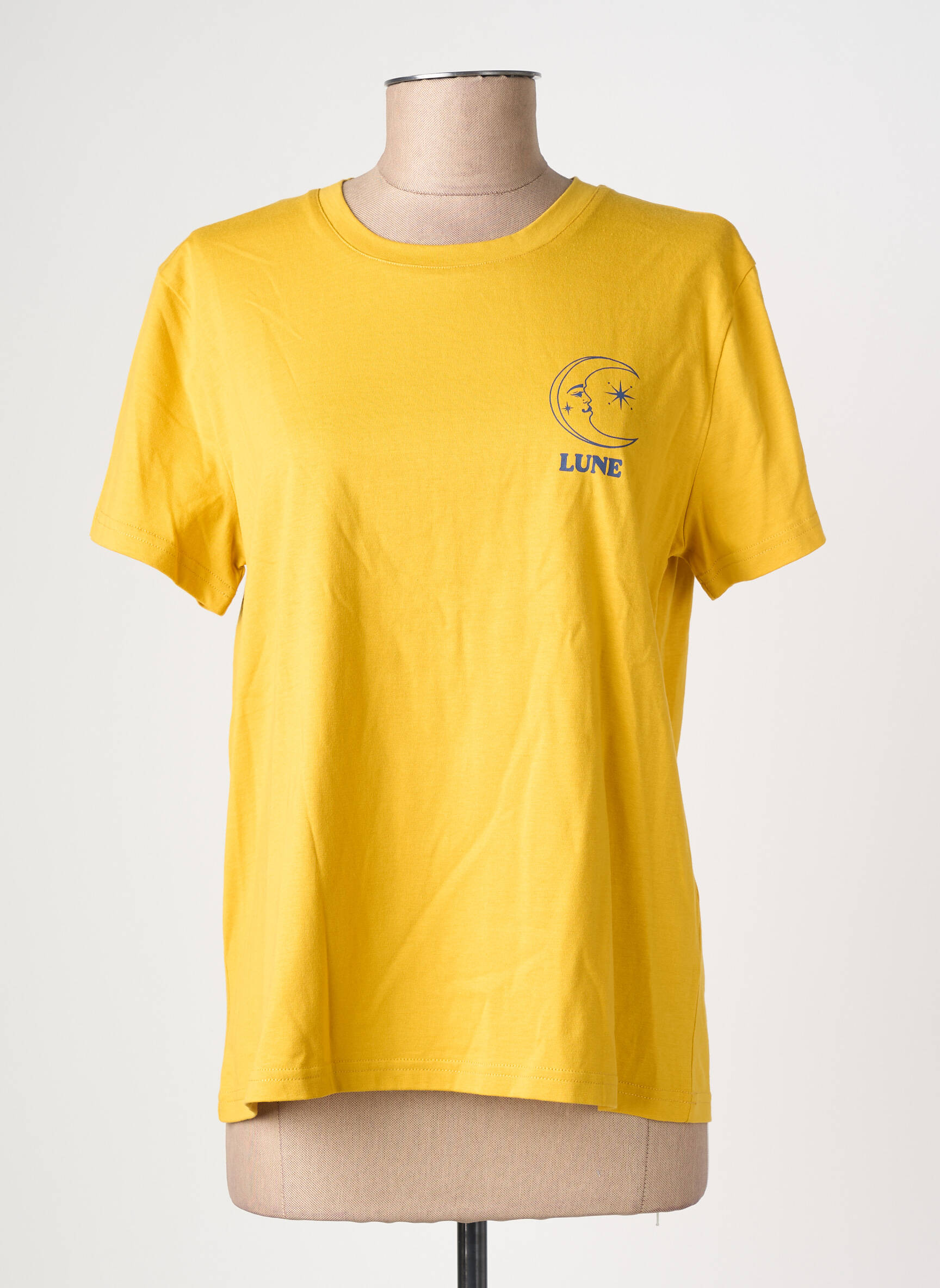 T-shirt imprimé fantaisie manches courtes jaune LA PETITE ETOILE femme