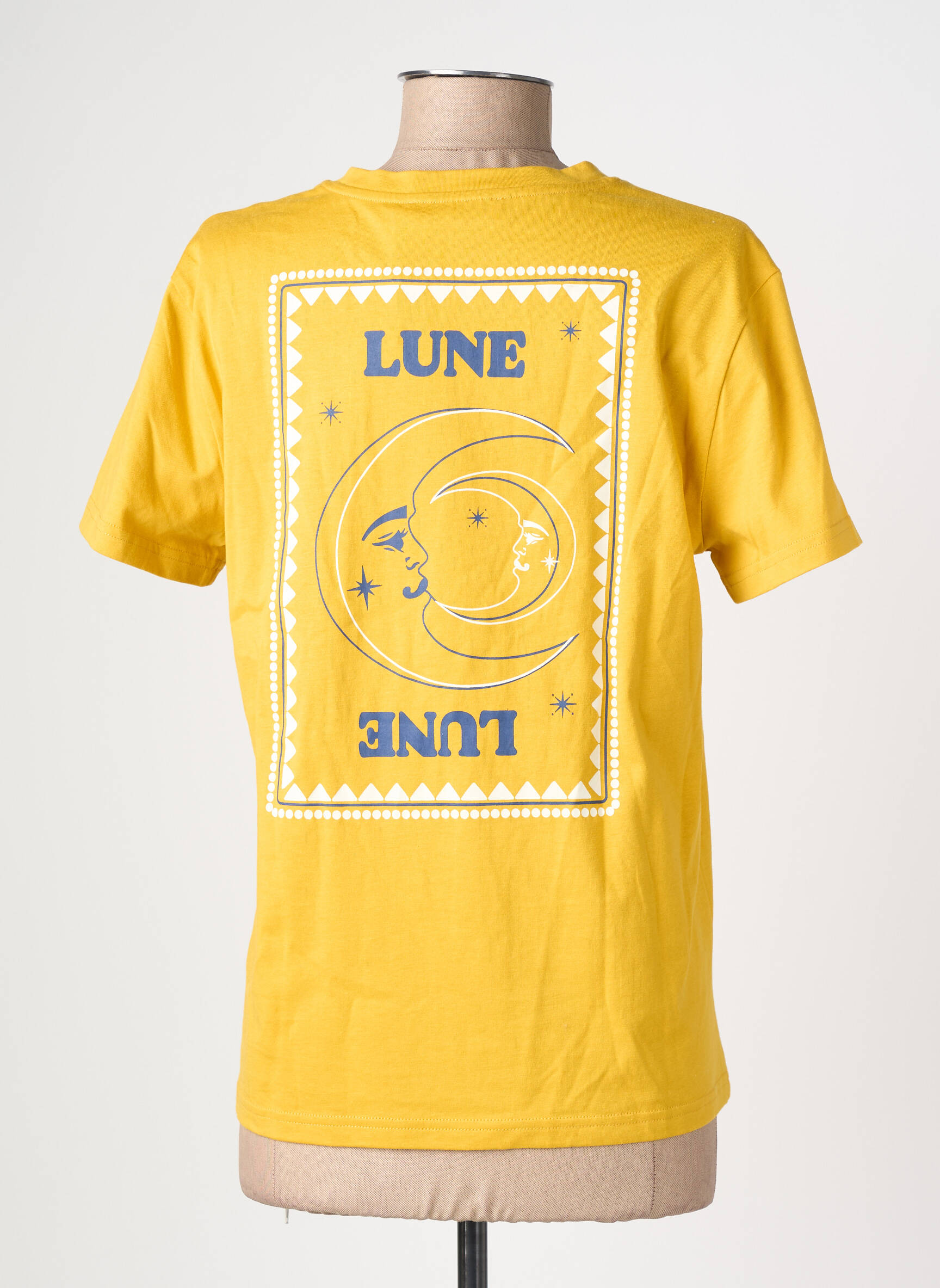 T-shirt imprimé fantaisie manches courtes jaune LA PETITE ETOILE femme
