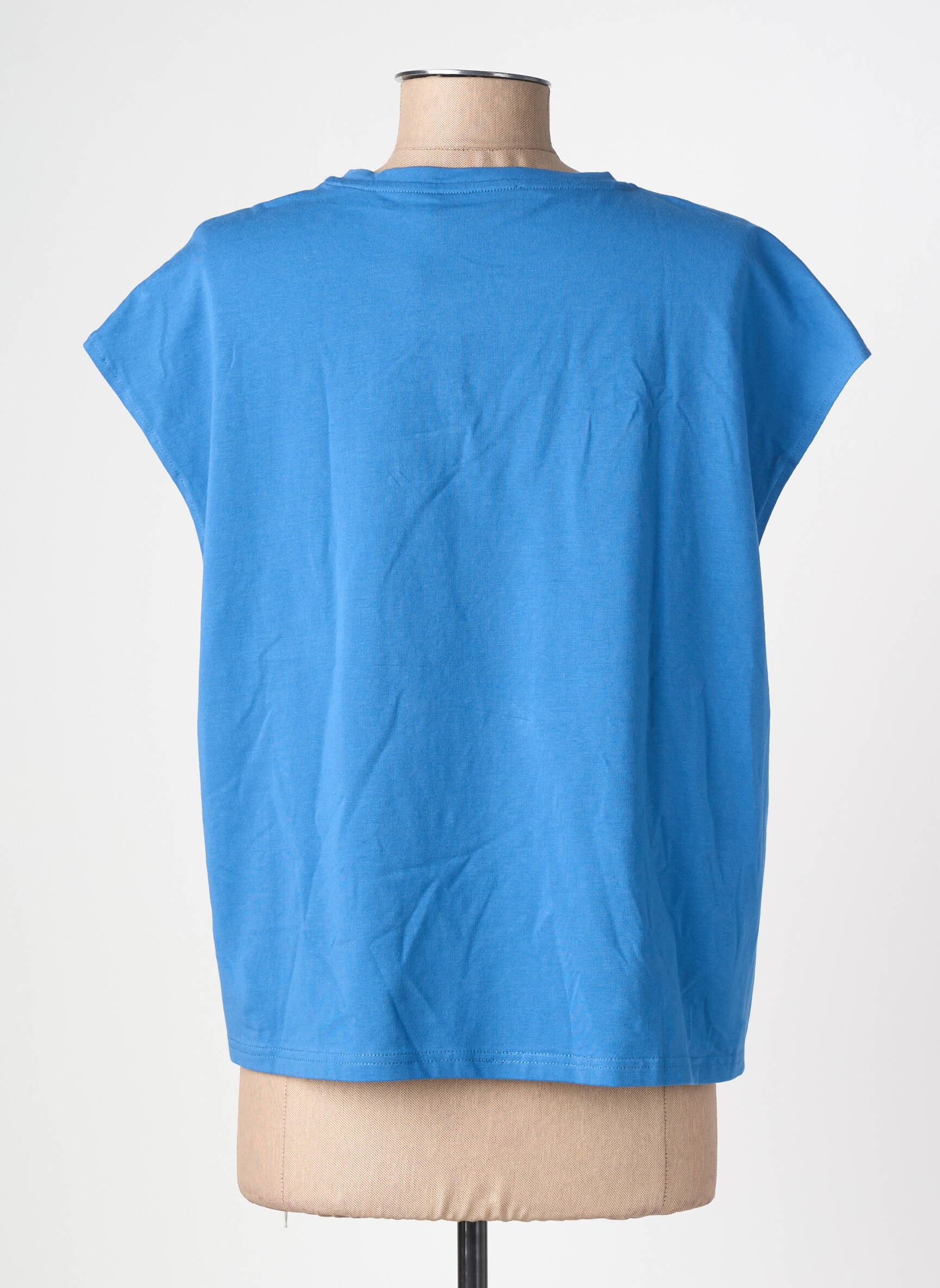 T-shirt coupe droite manches courtes bleu LA PETITE ETOILE femme