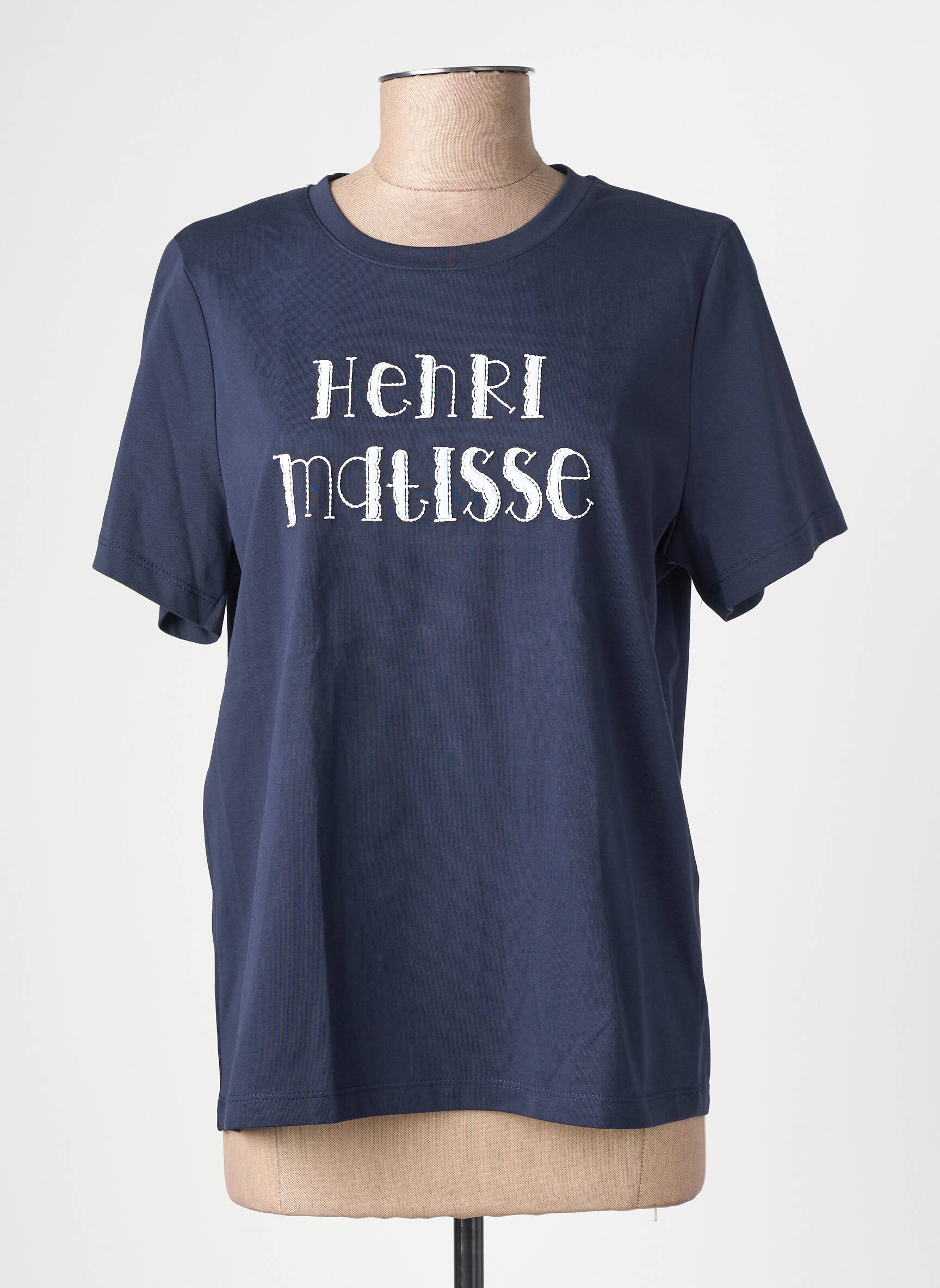 T-shirt sérigraphie floquée manches courtes bleu ARTLOVE femme