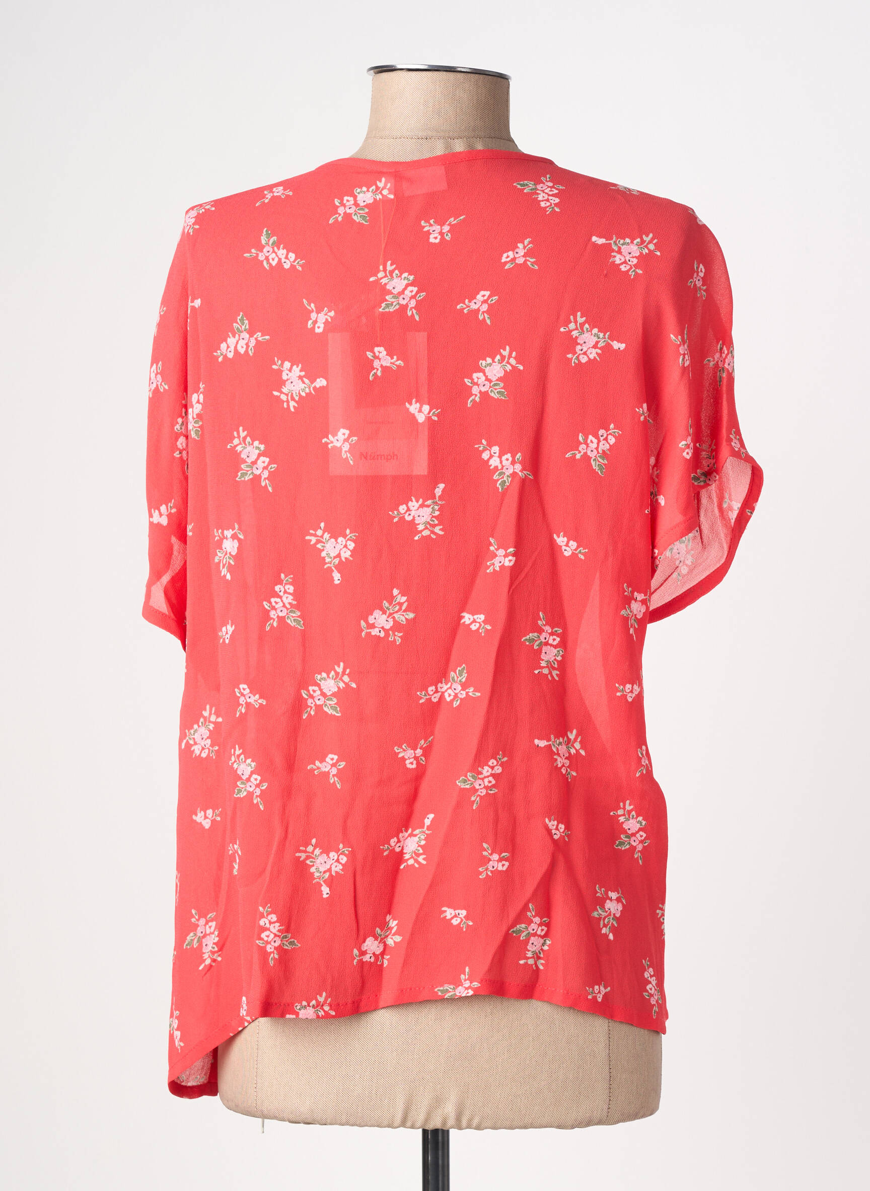 Blouse légère et transparente manches courtes rouge NUMPH femme