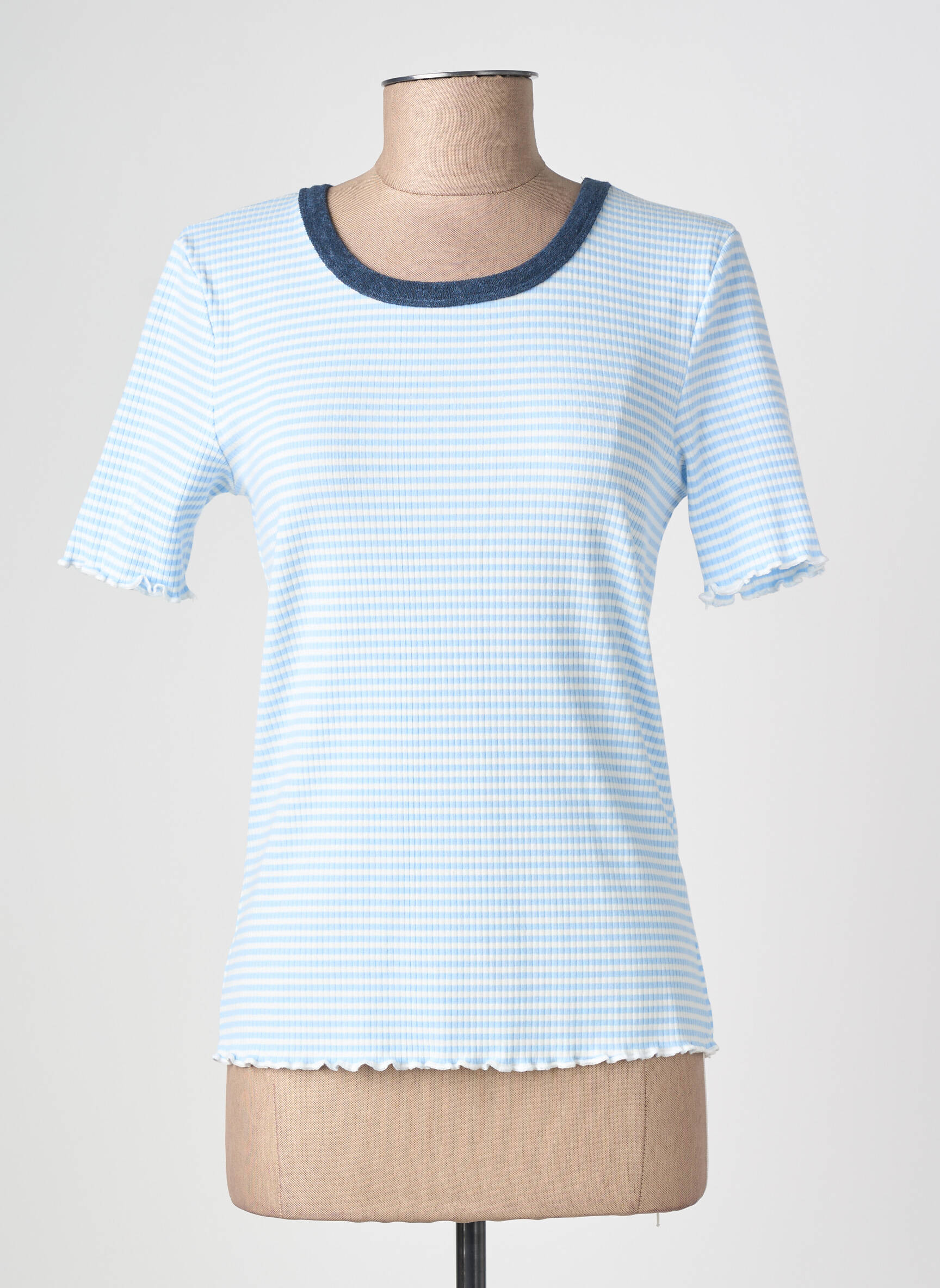 T-shirt stretch manches courtes bleu NUMPH femme