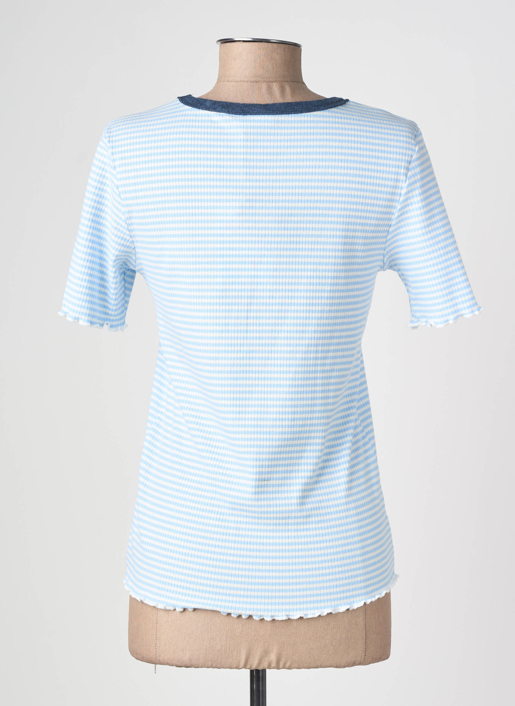 T-shirt stretch manches courtes bleu NUMPH femme