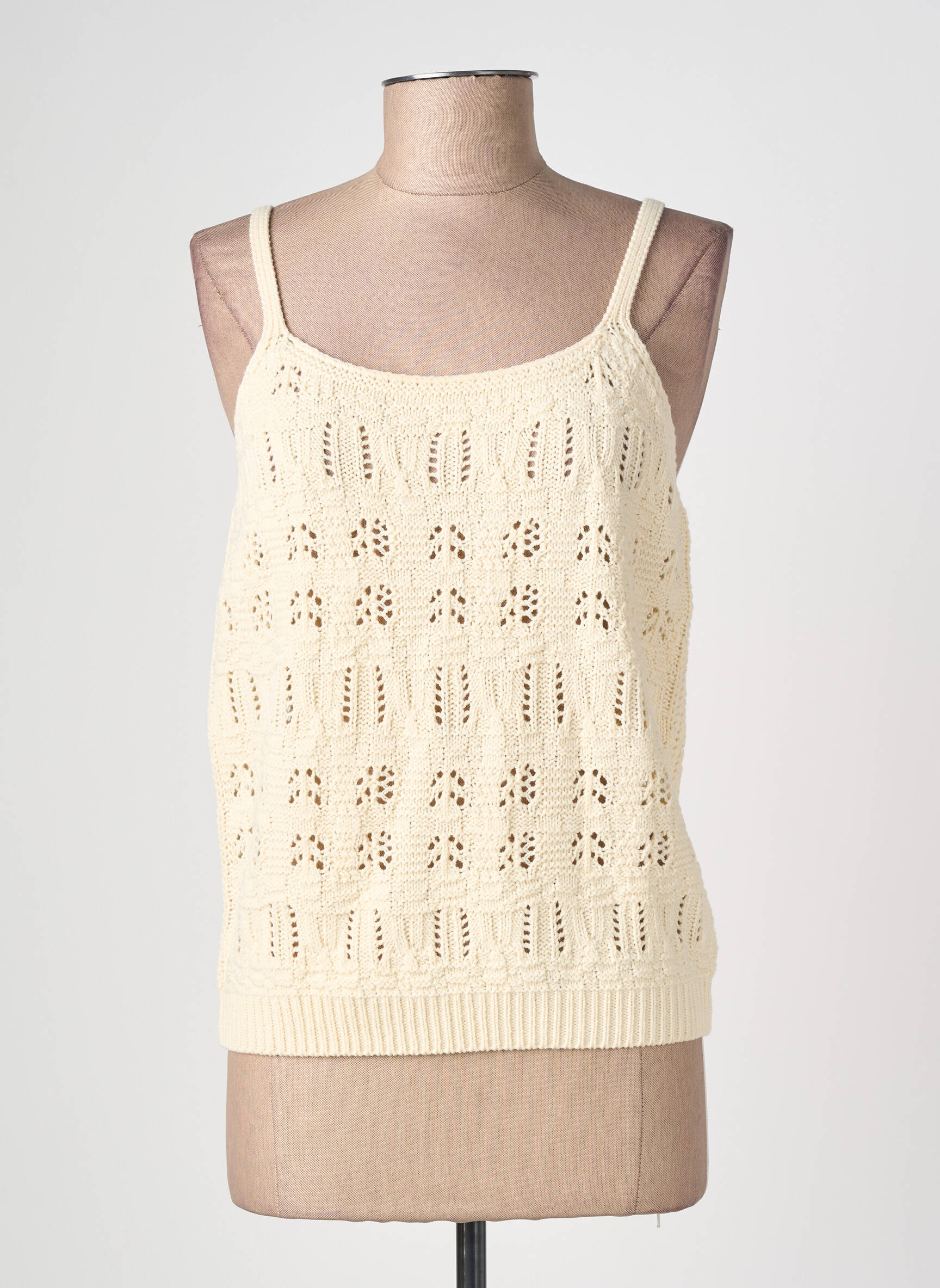 Top col carré fines bretelles beige ANDY & LUCY femme