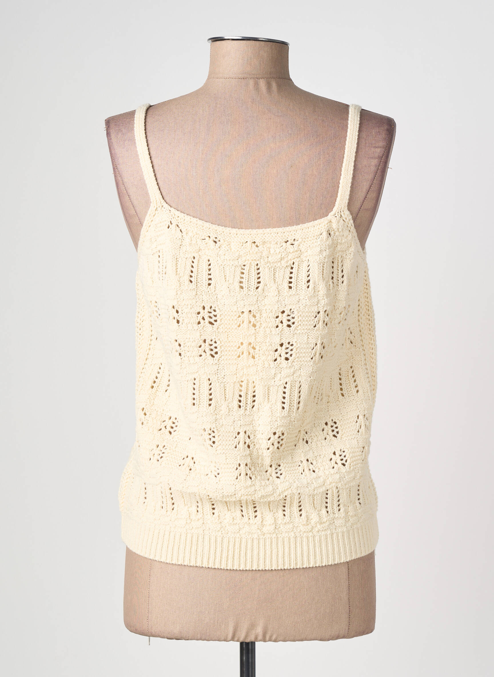 Top col carré fines bretelles beige ANDY & LUCY femme
