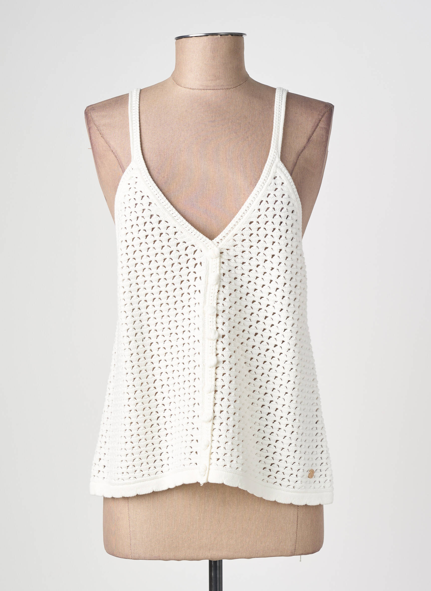 Top stretch fines bretelles beige LA PETITE ETOILE femme