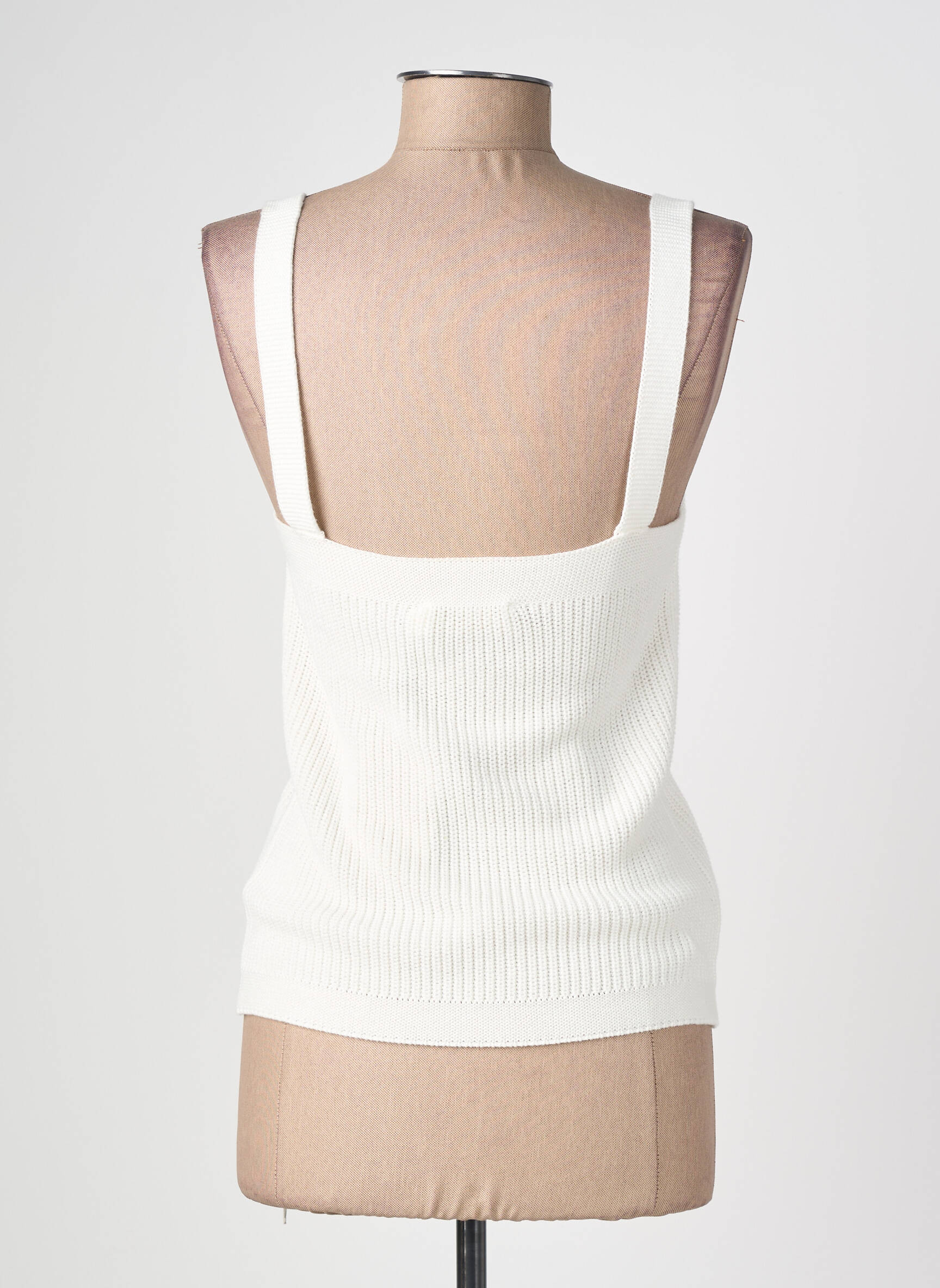 Top col carré fines bretelles beige LA PETITE ETOILE femme
