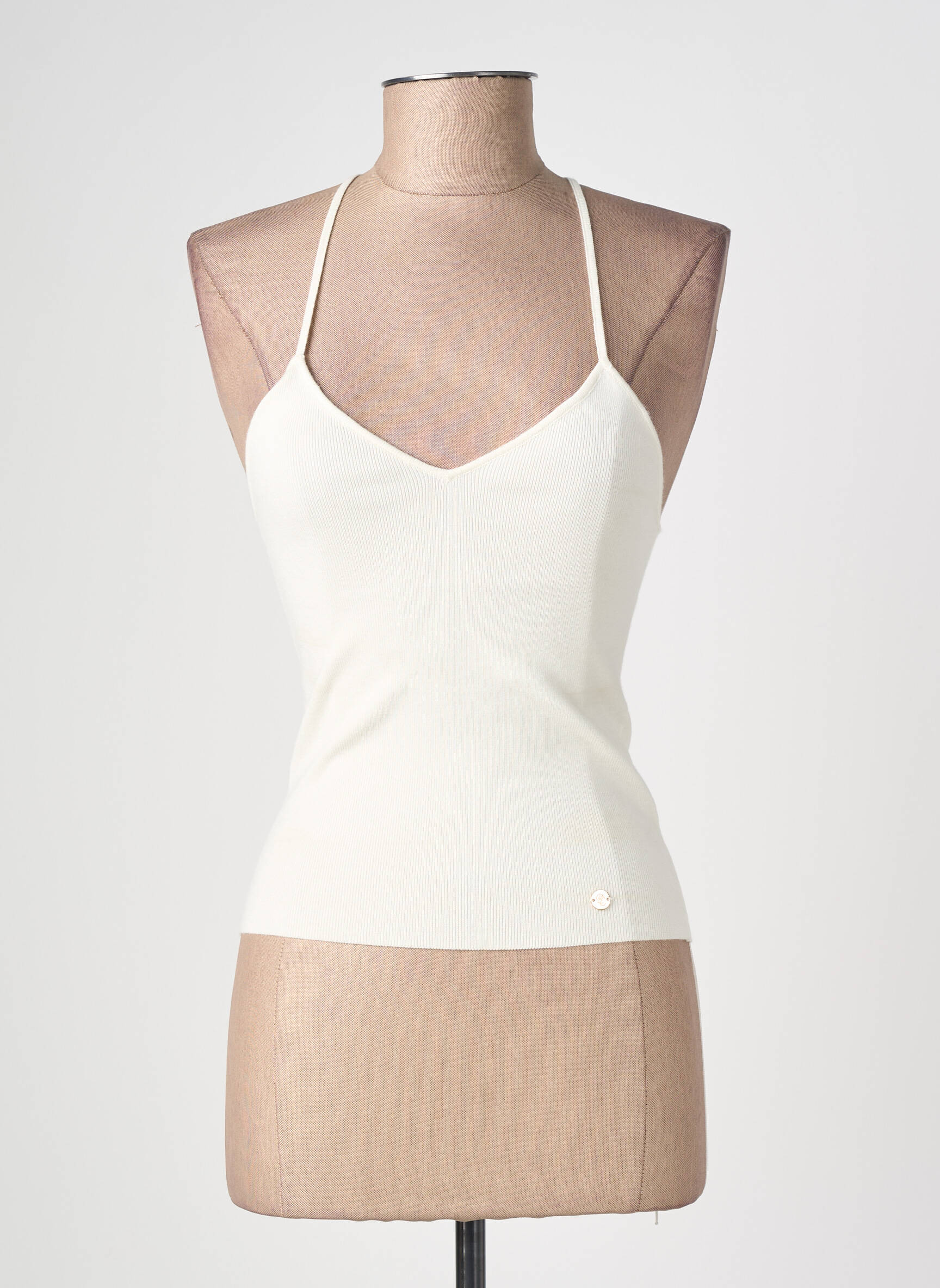 Top stretch fines bretelles beige LA PETITE ETOILE femme