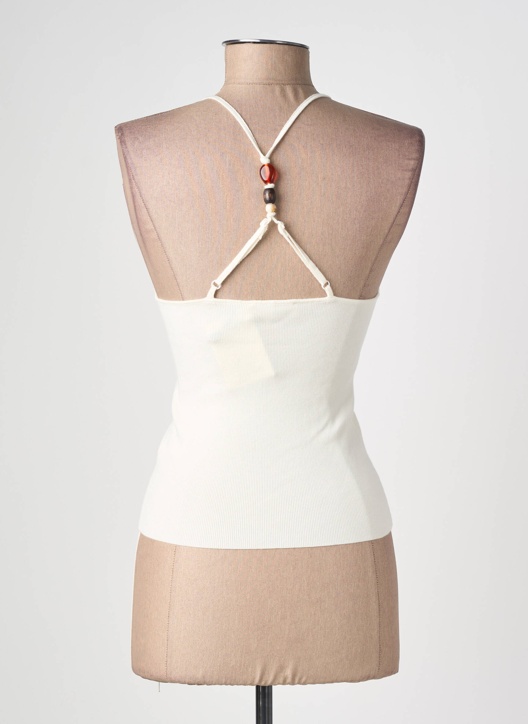 Top stretch fines bretelles beige LA PETITE ETOILE femme