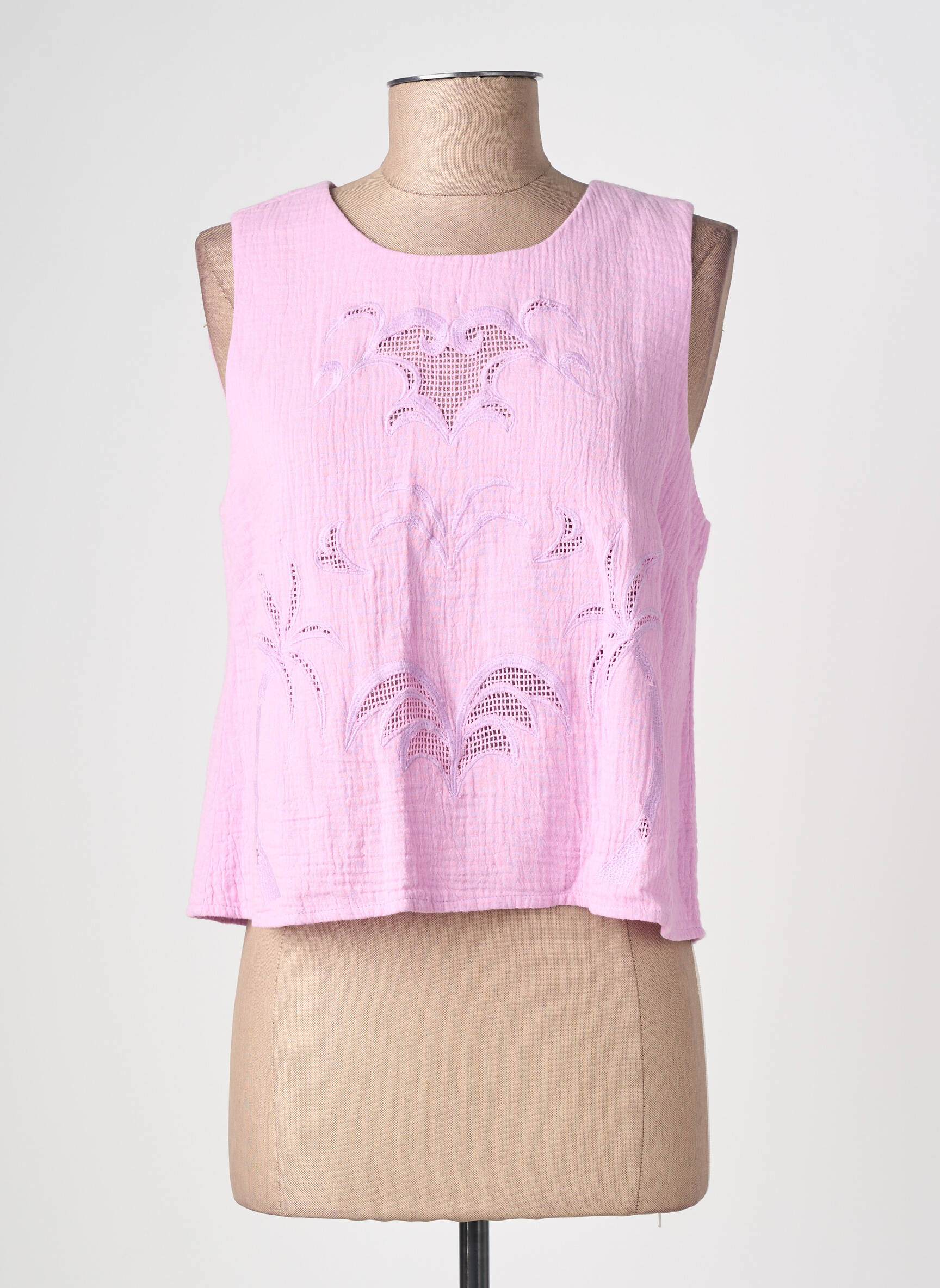 Top stretch sans manche rose LA PETITE ETOILE femme