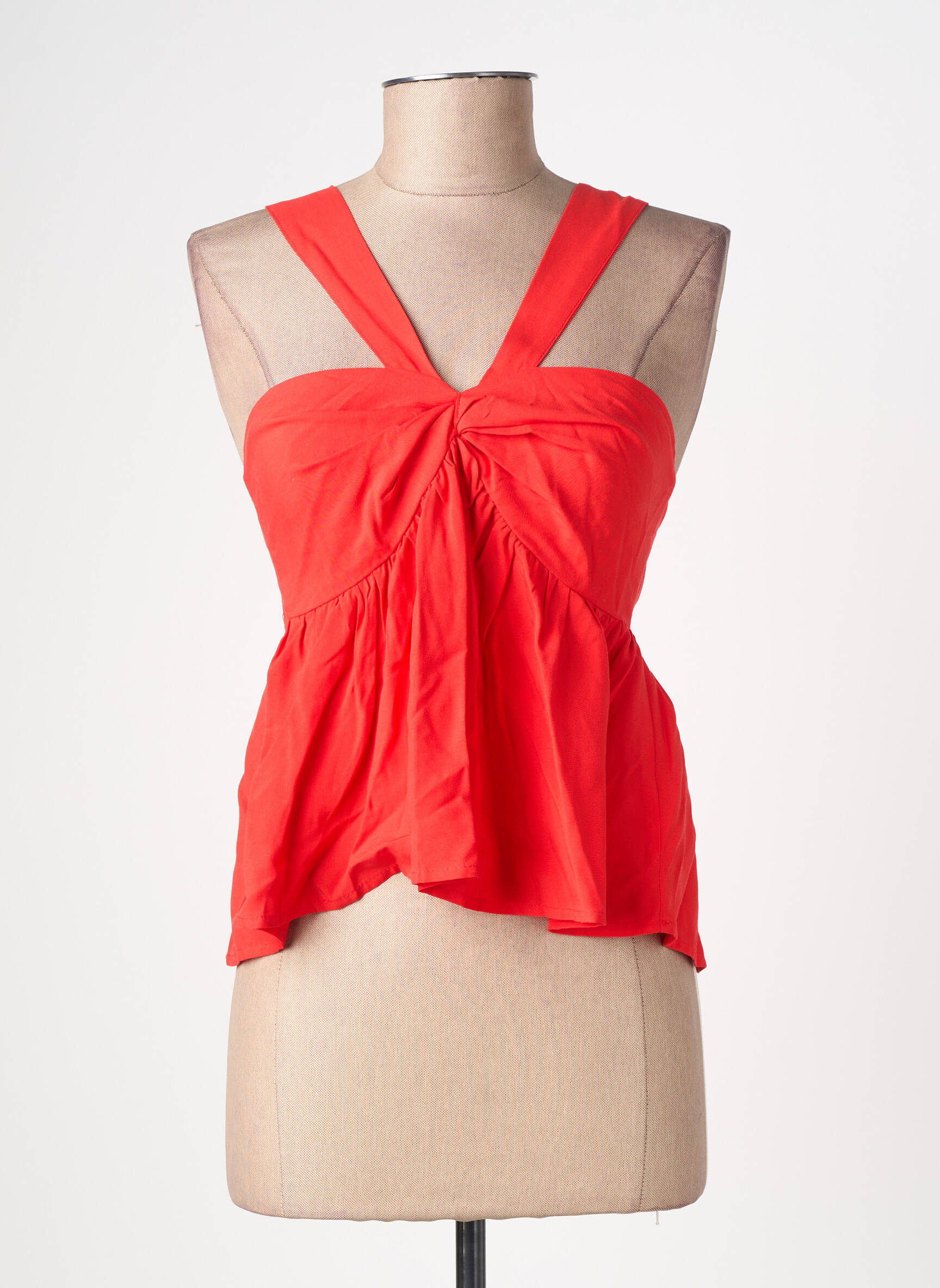 Top col carré fines bretelles rouge LA PETITE ETOILE femme