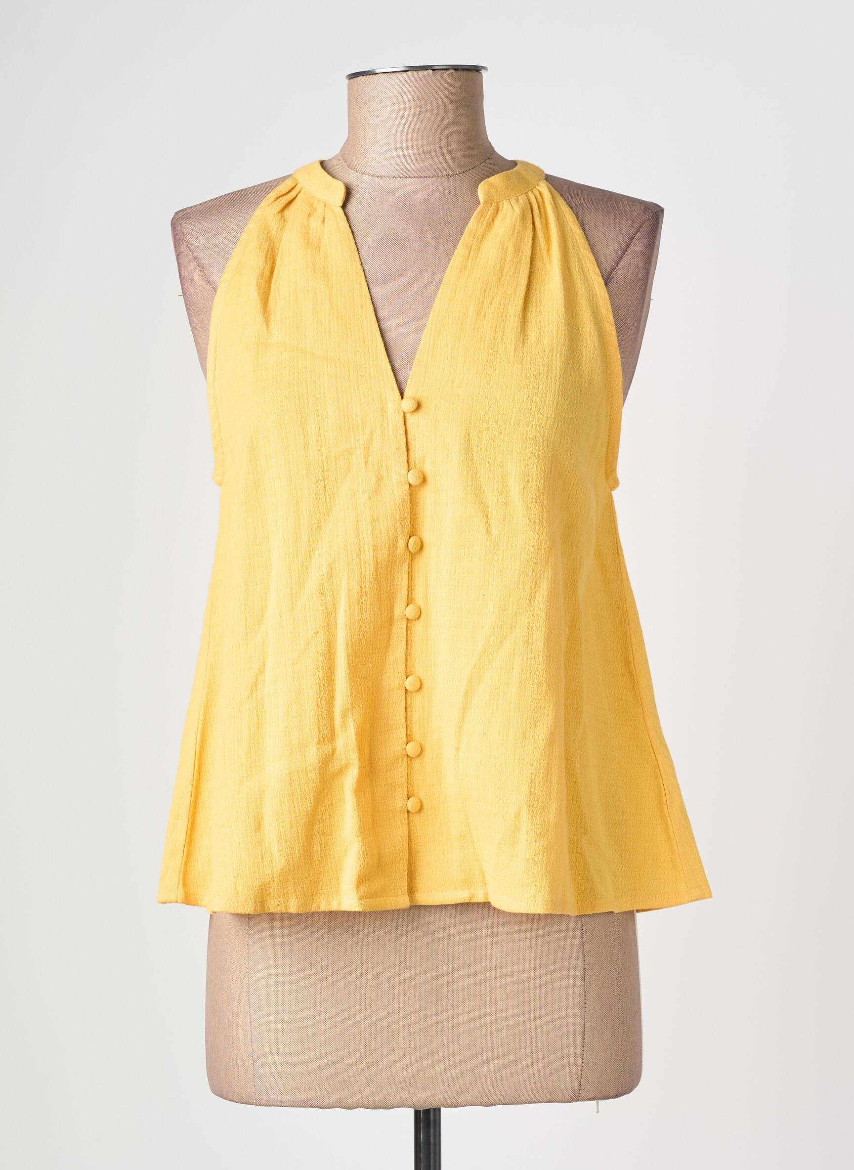 Top coupe fluide manches courtes jaune LA PETITE ETOILE femme