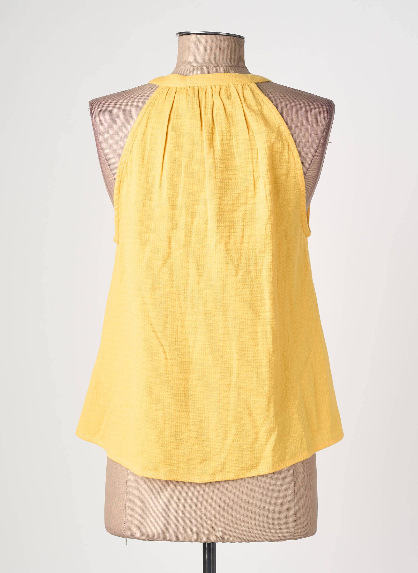 Top coupe fluide manches courtes jaune LA PETITE ETOILE femme