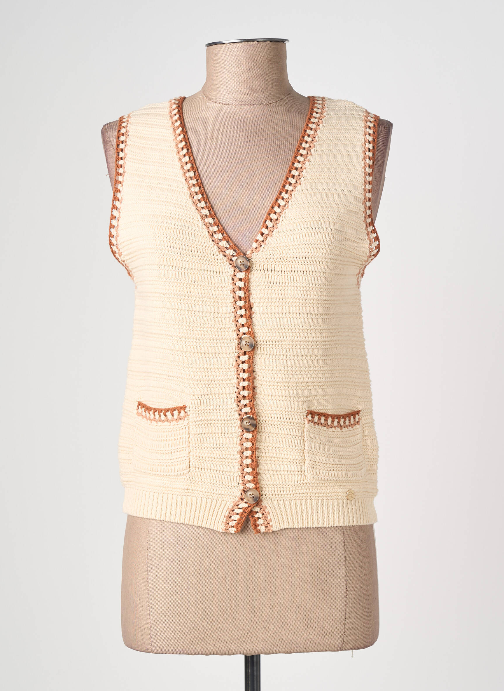 Gilet sans manche poches beige LA PETITE ETOILE femme