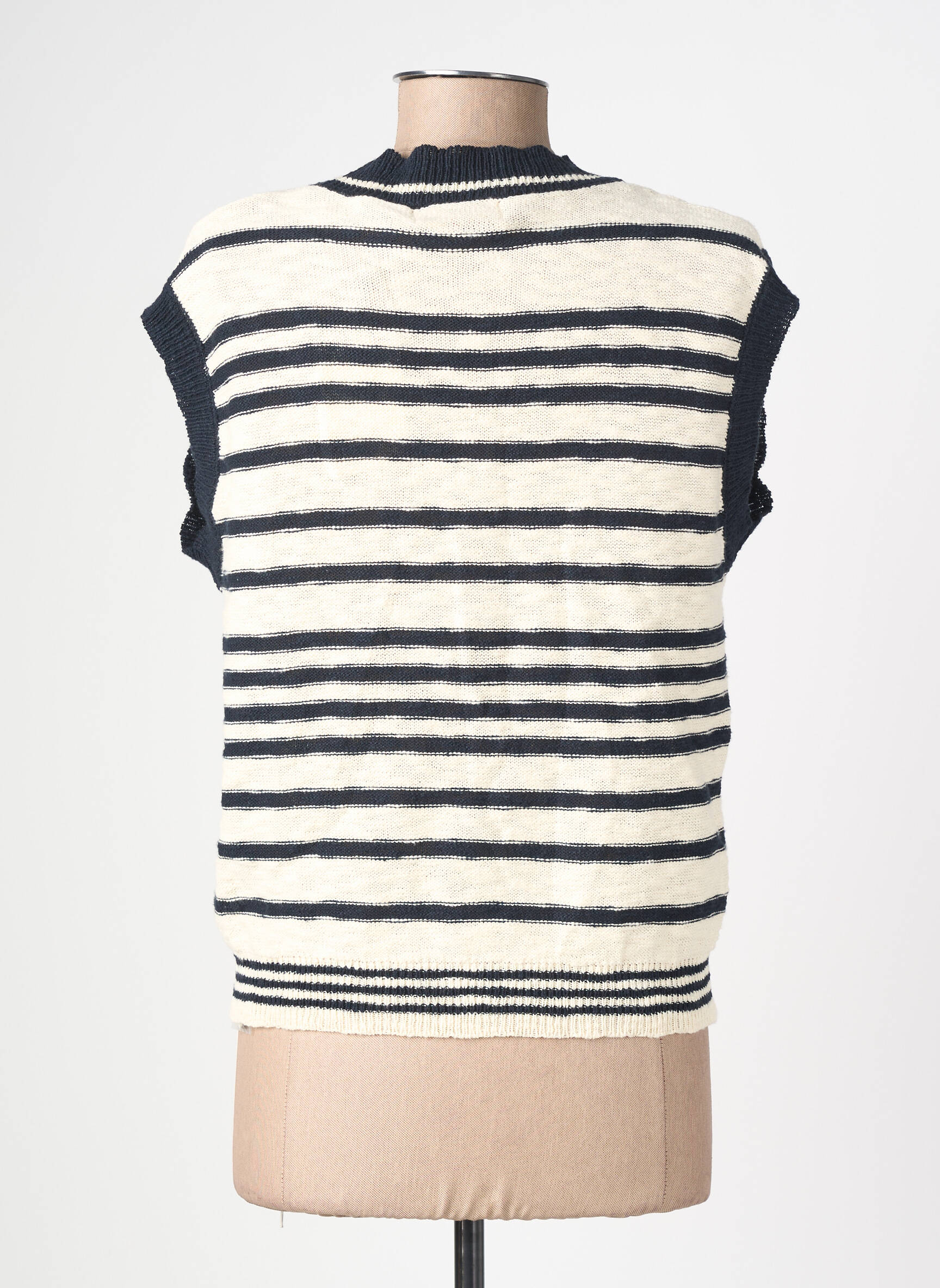 Gilet sans manche maille fine bleu LA PETITE ETOILE femme