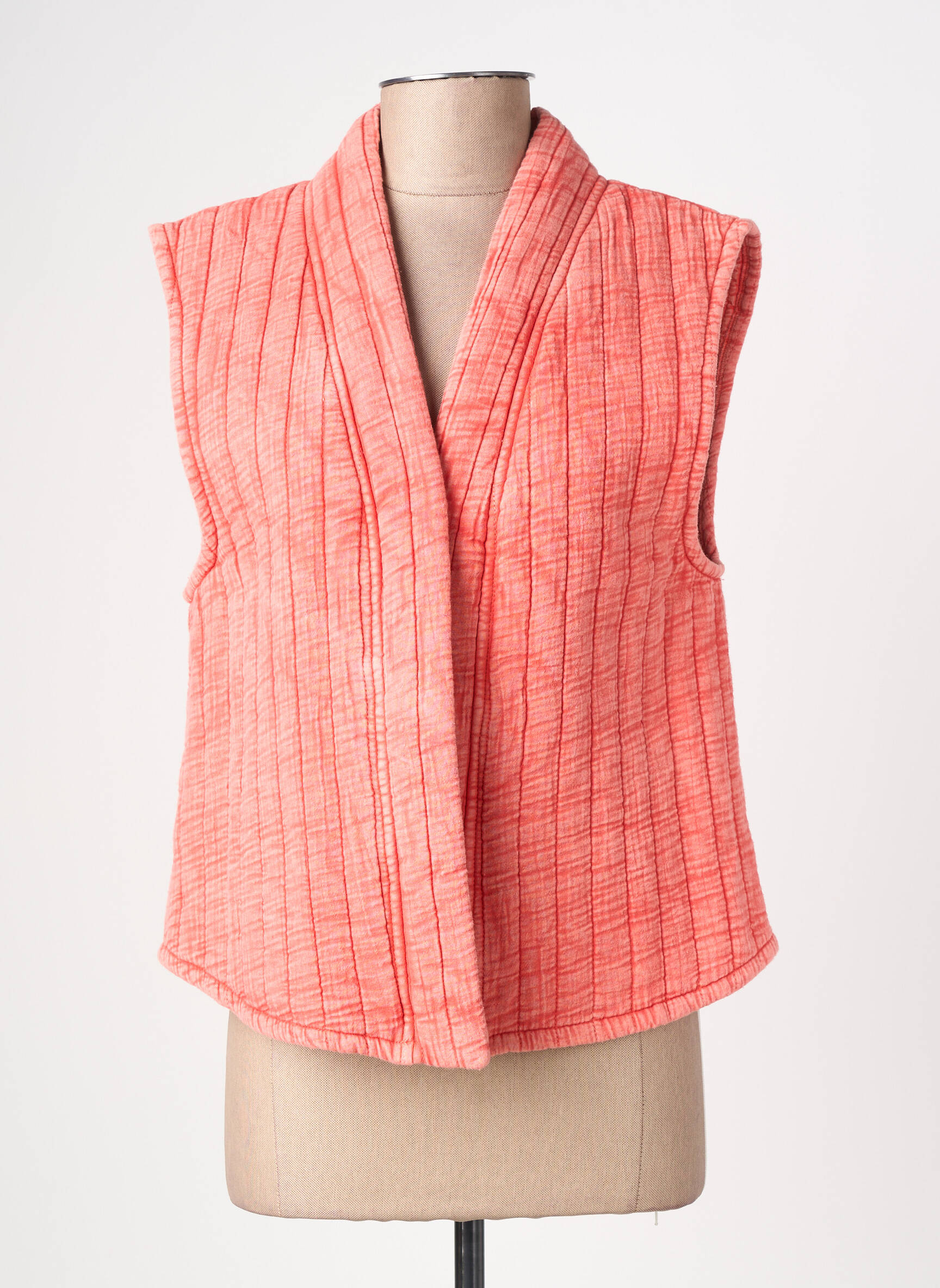 Gilet sans manche coupe droite orange LA PETITE ETOILE femme