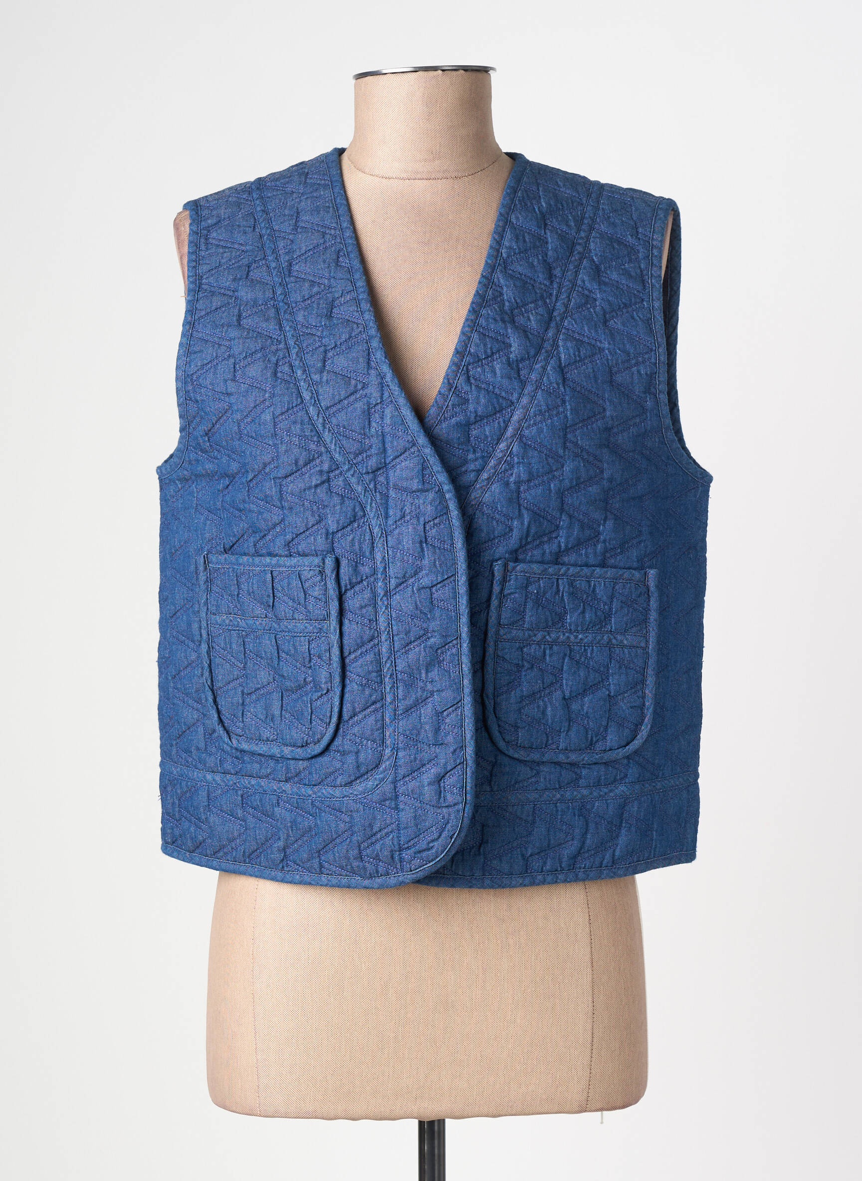 Gilet sans manche poches bleu LA PETITE ETOILE femme