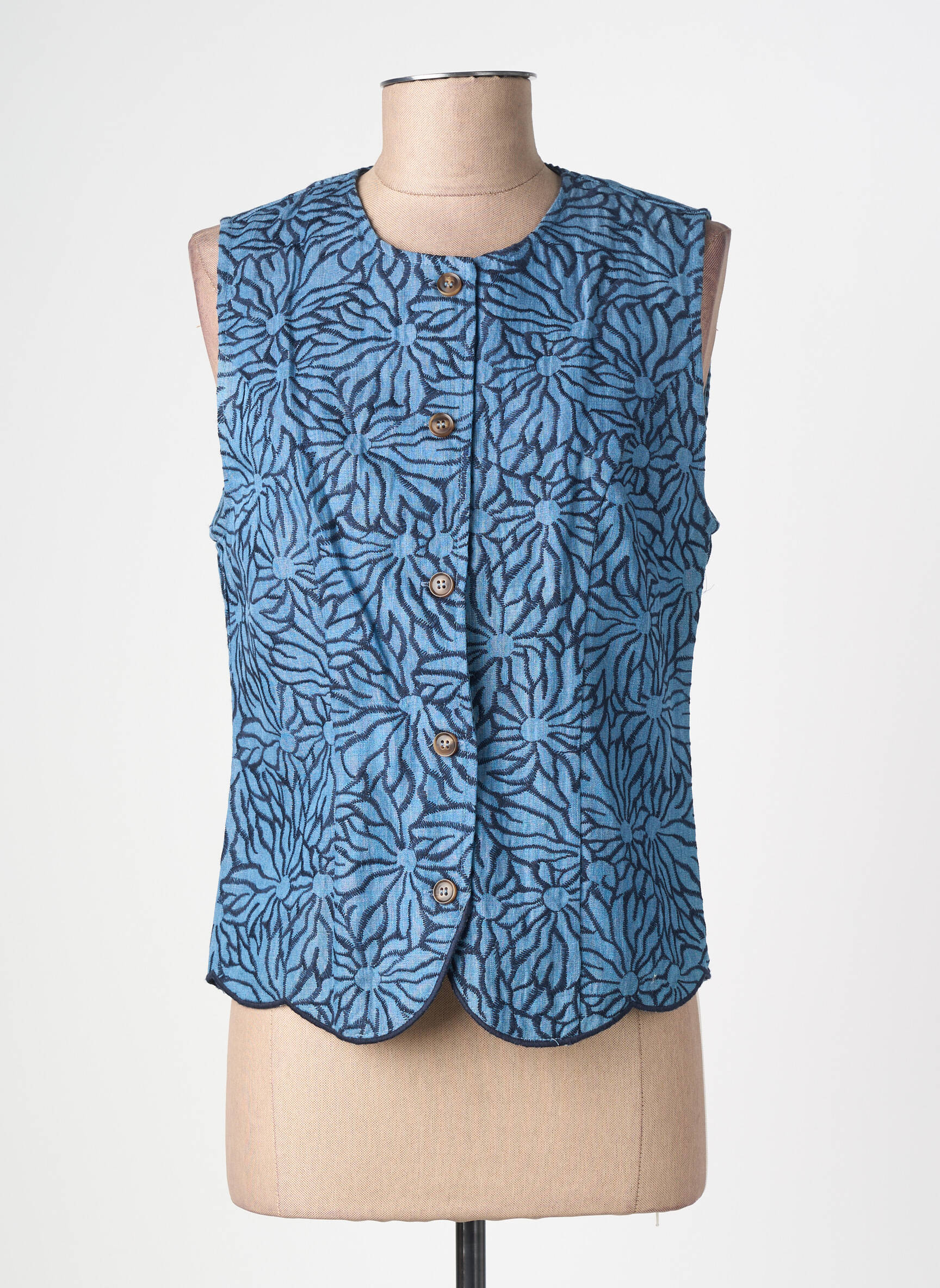 Gilet sans manche coupe cintrée bleu LA PETITE ETOILE femme