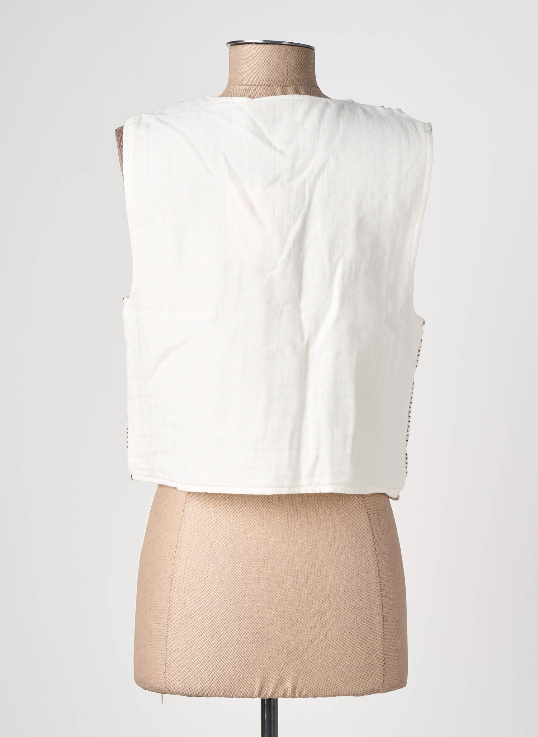 Gilet sans manche coupe droite beige LA PETITE ETOILE femme