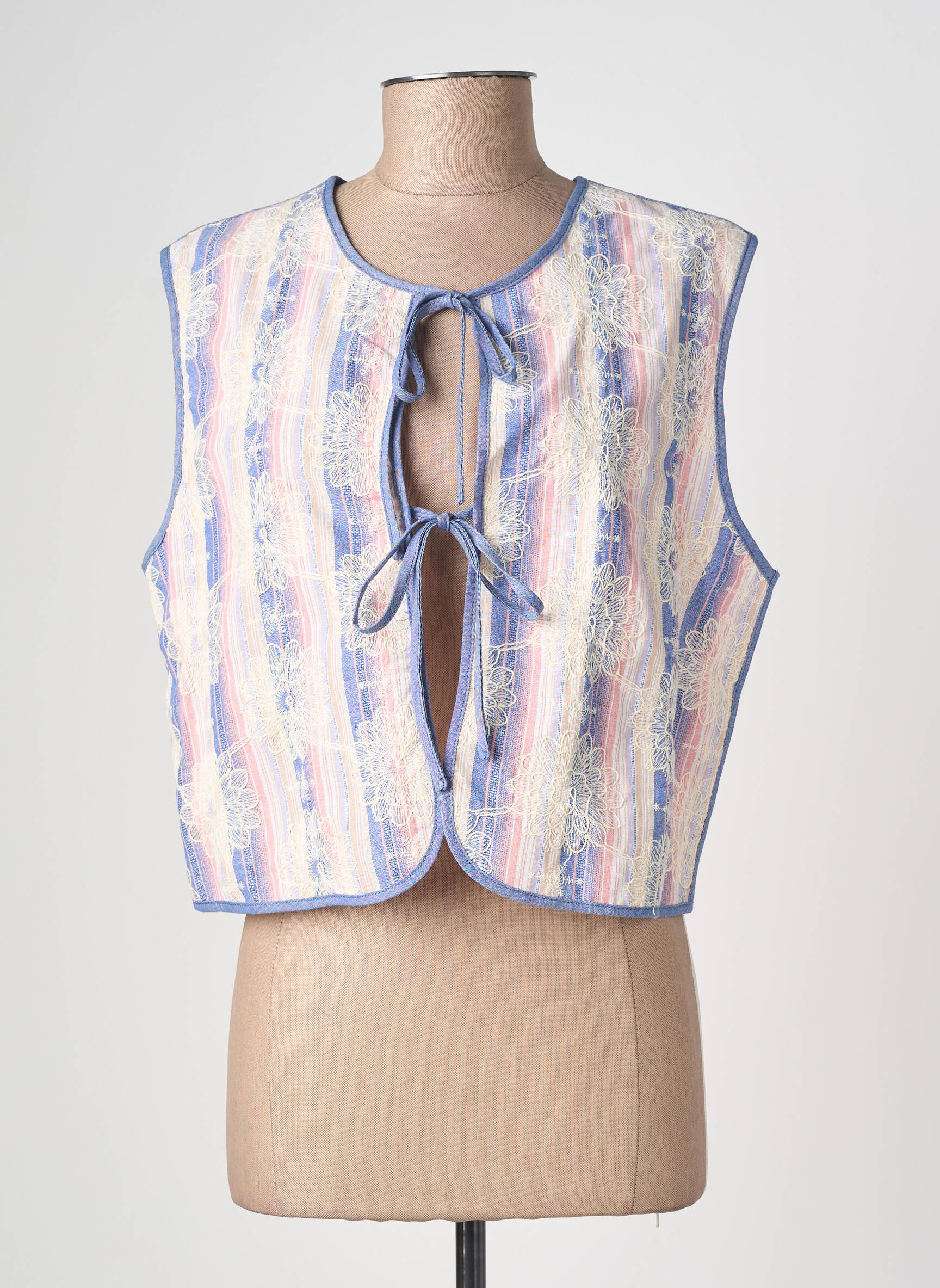 Gilet sans manche coupe droite bleu ARTLOVE femme