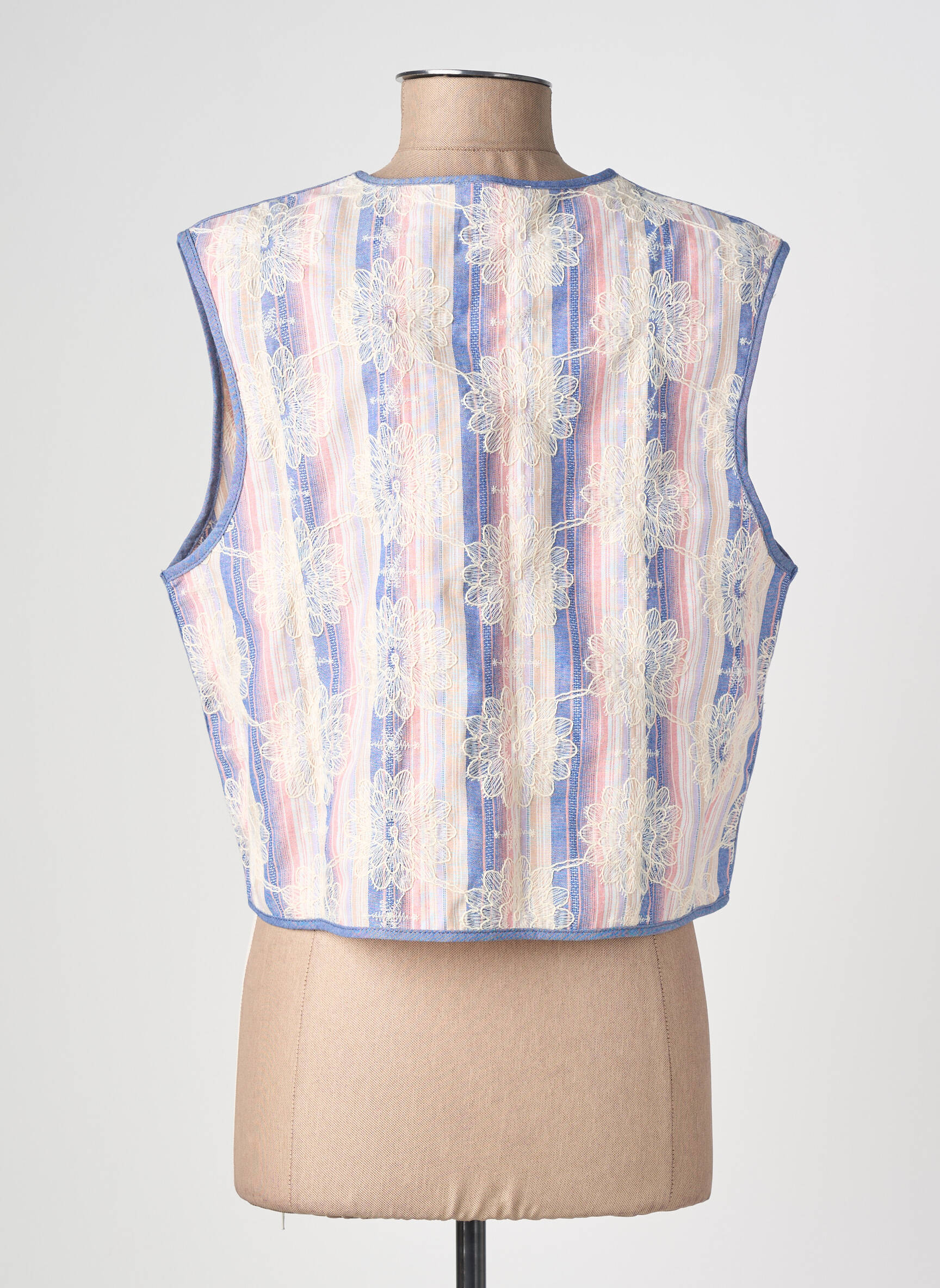 Gilet sans manche coupe droite bleu ARTLOVE femme