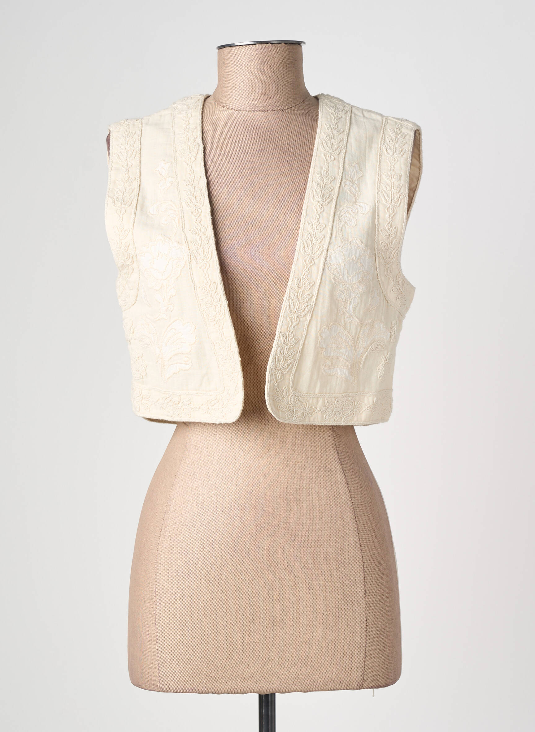 Gilet sans manche coupe droite beige LA PETITE ETOILE femme