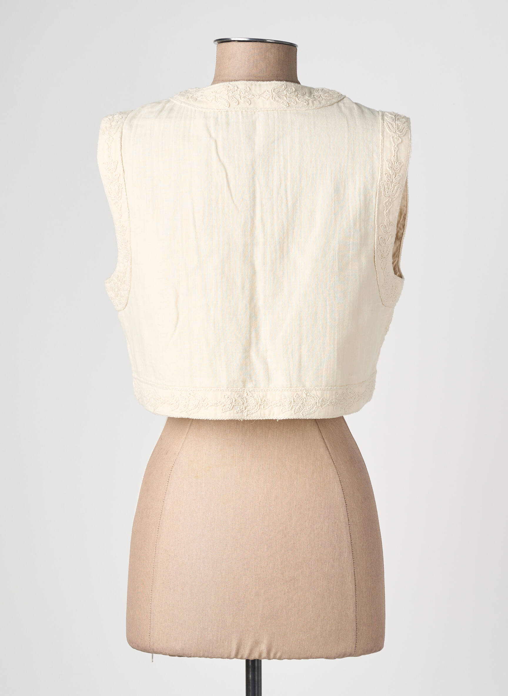 Gilet sans manche coupe droite beige LA PETITE ETOILE femme