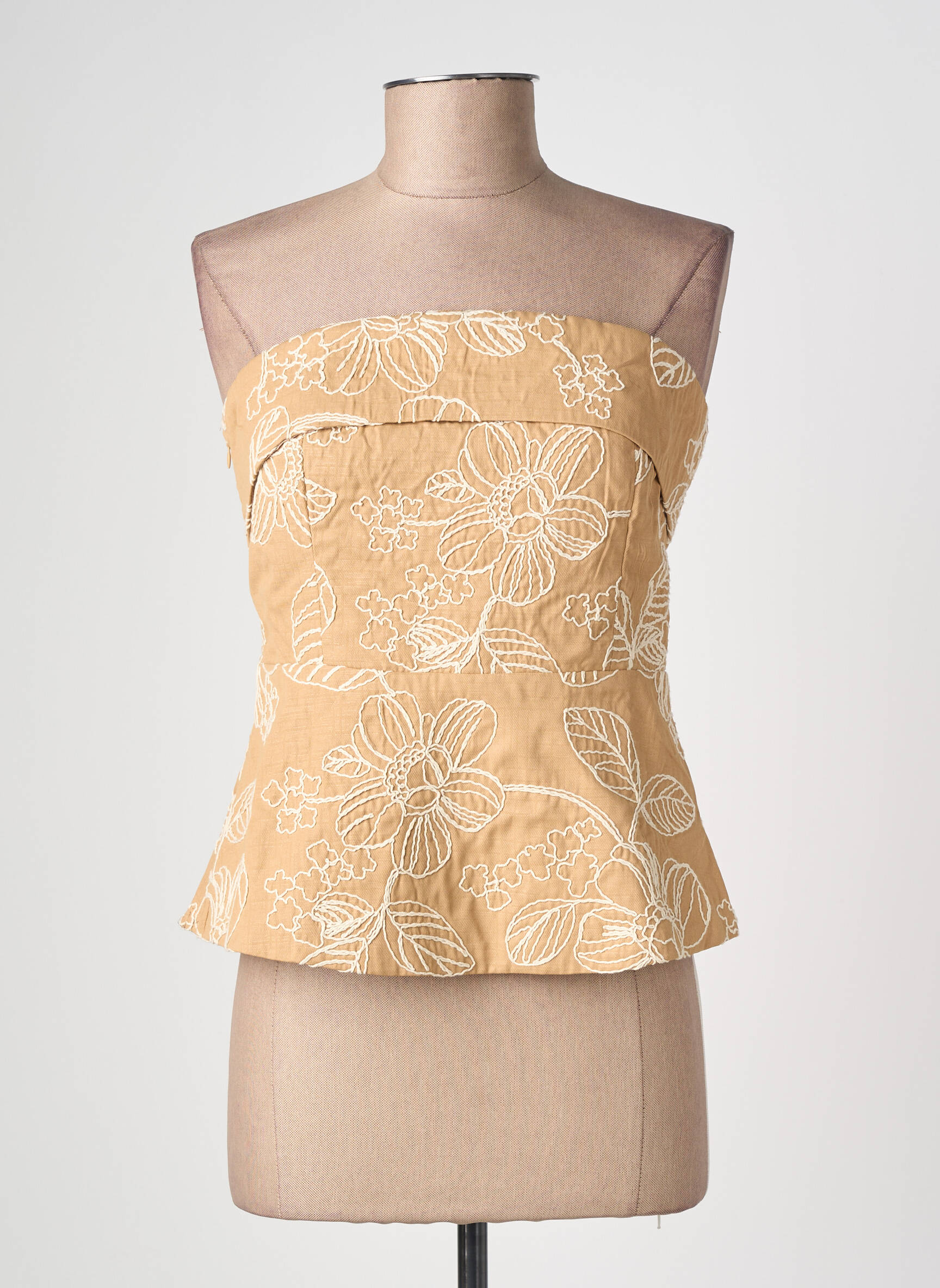 Top col carré sans manche beige ARTLOVE femme