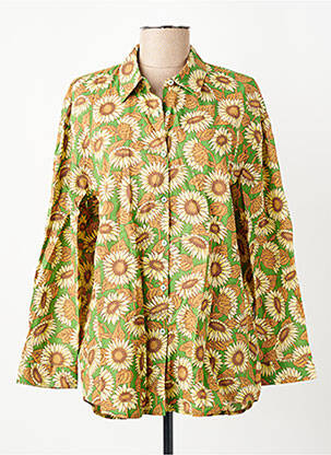 Chemisier imprimé fleurs manches longues vert NICE THINGS femme