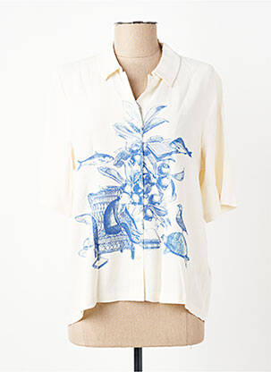 Chemisier manches courtes manches courtes blanc NICE THINGS femme