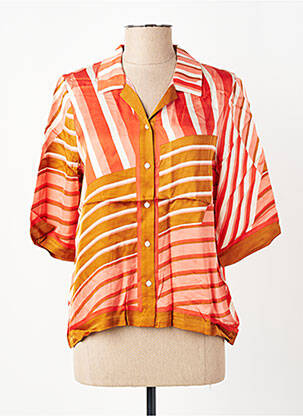 Chemisier manches courtes manches courtes orange NICE THINGS femme