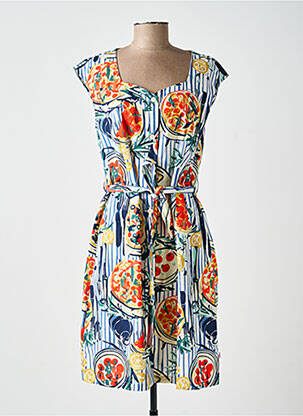 Robe mi-longue manches courtes manches courtes bleu BLUTSGESCHWISTER femme