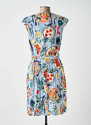 Robe mi-longue manches courtes manches courtes bleu BLUTSGESCHWISTER femme