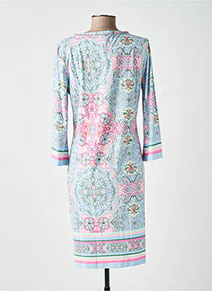 Robe mi-longue imprimé fleurs manches longues bleu ESQUALO femme