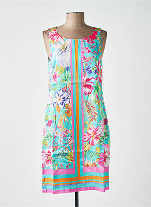 Robe courte imprimé fleurs sans manche bleu ESQUALO femme