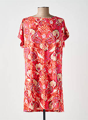 Robe courte manches courtes manches courtes orange YEST femme