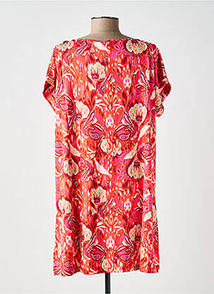 Robe courte manches courtes manches courtes orange YEST femme