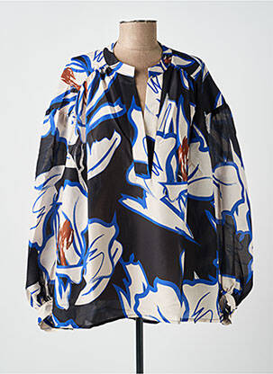 Blouse légère et transparente manches longues bleu MAT. femme