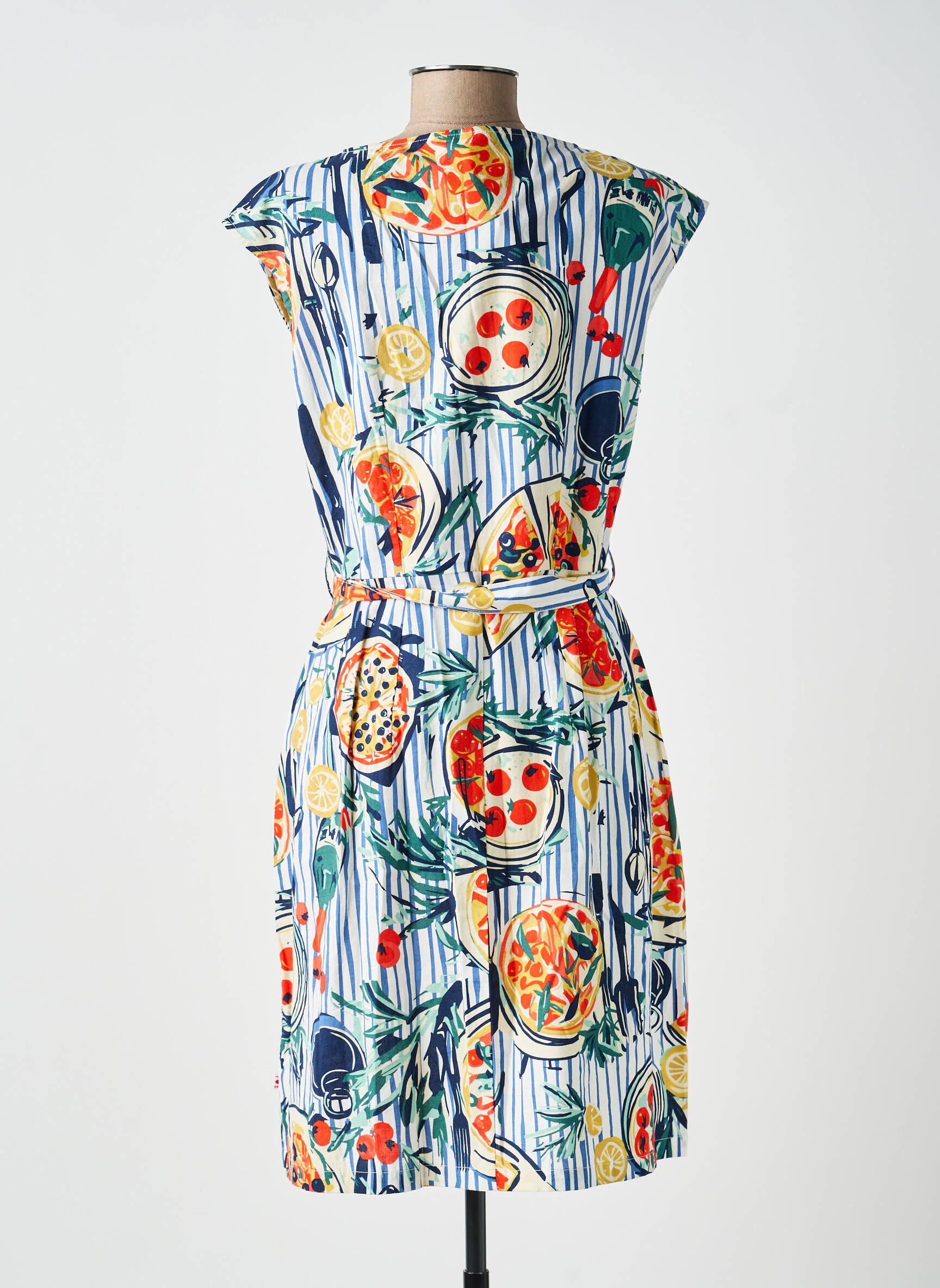 Robe mi-longue manches courtes manches courtes bleu BLUTSGESCHWISTER femme