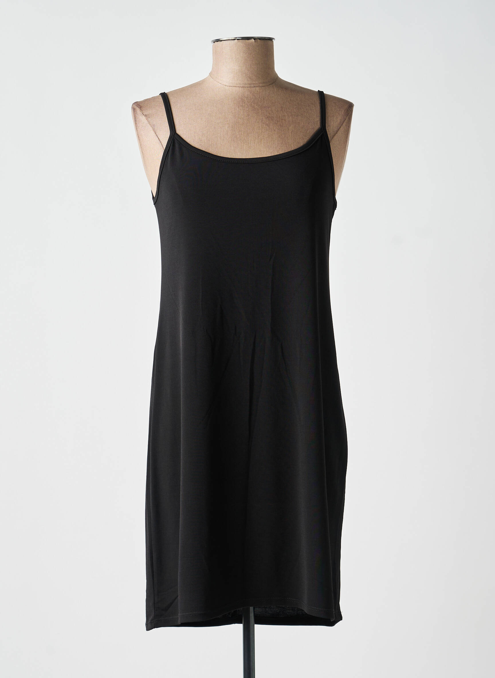Robe courte col rond fines bretelles noir AN II VITO femme