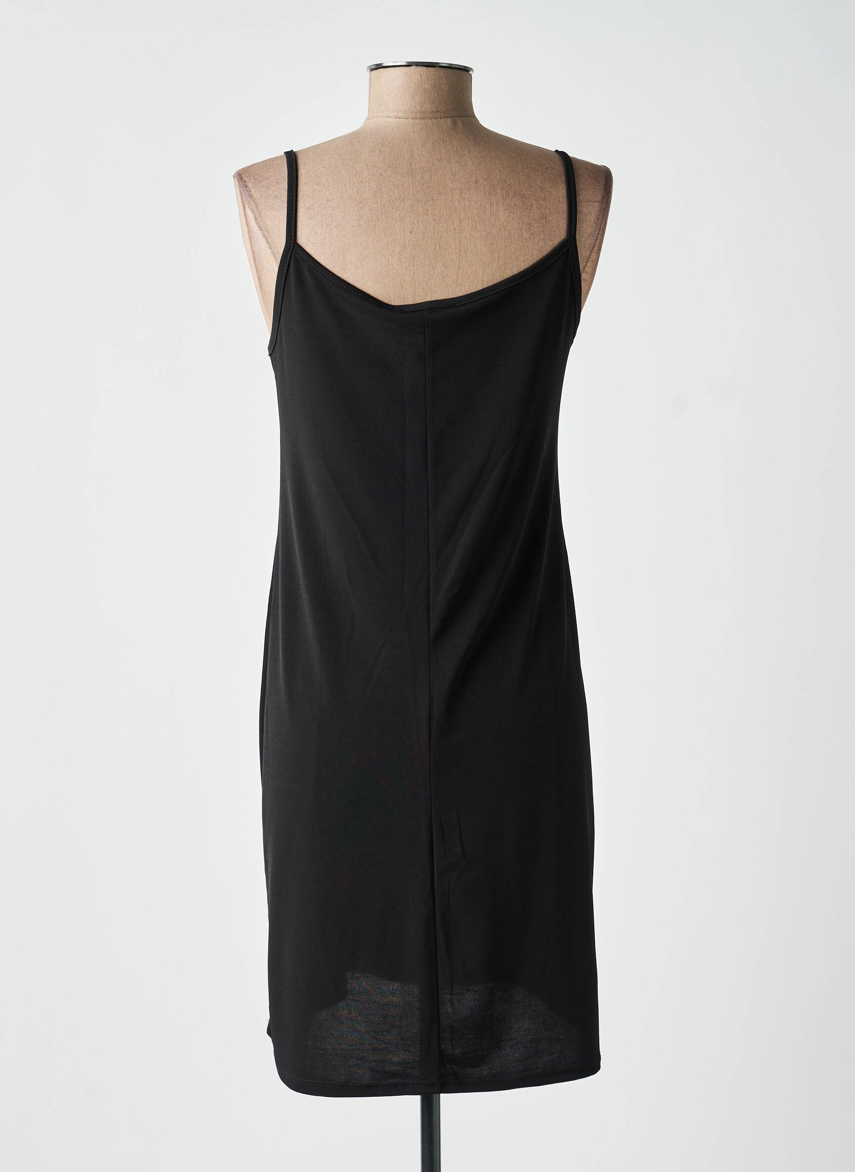 Robe courte col rond fines bretelles noir AN II VITO femme
